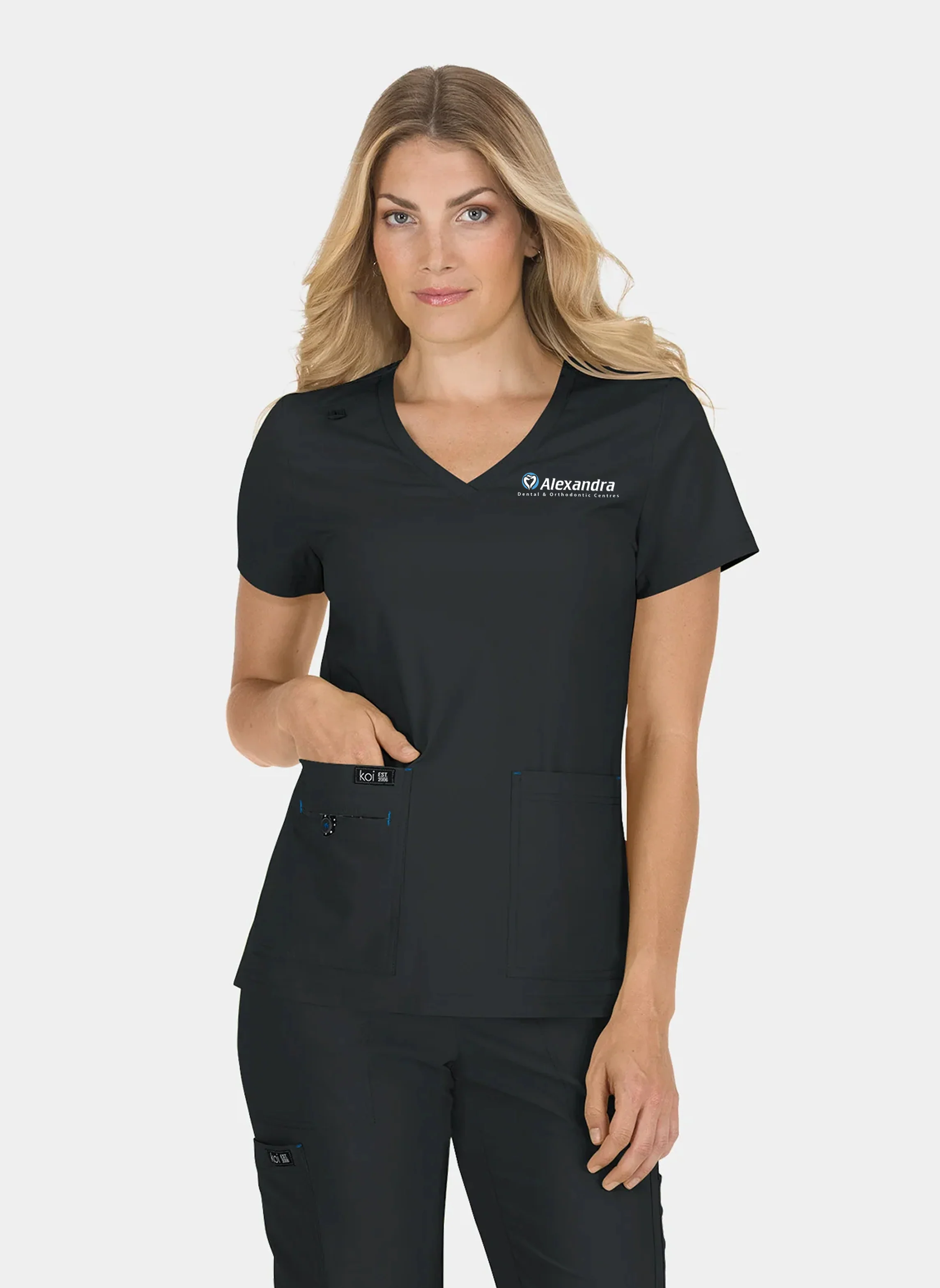 Alexandra Dental - Koi Basics Becca Top - Black