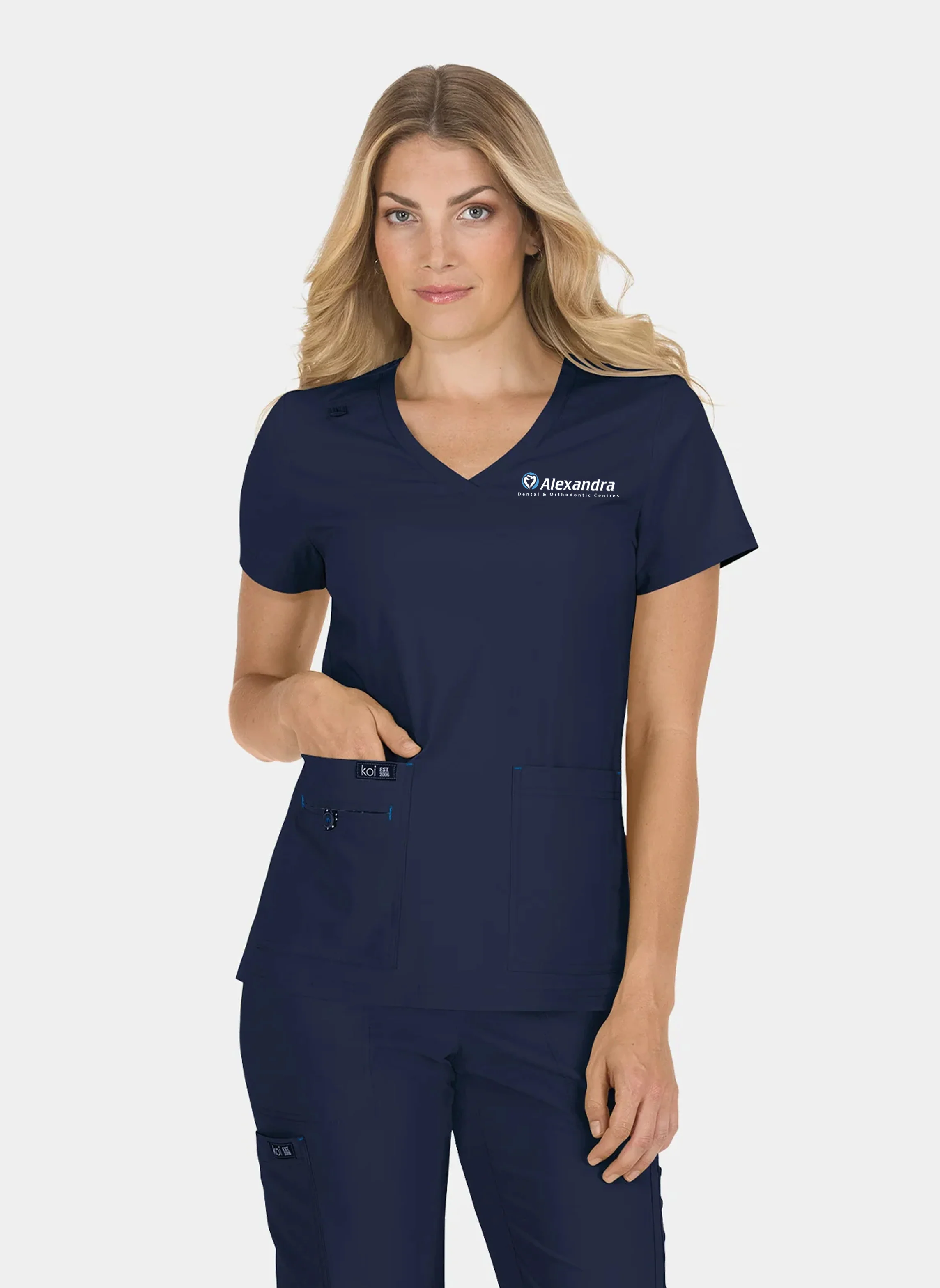 Alexandra Dental - Koi Basics Becca Top - Navy