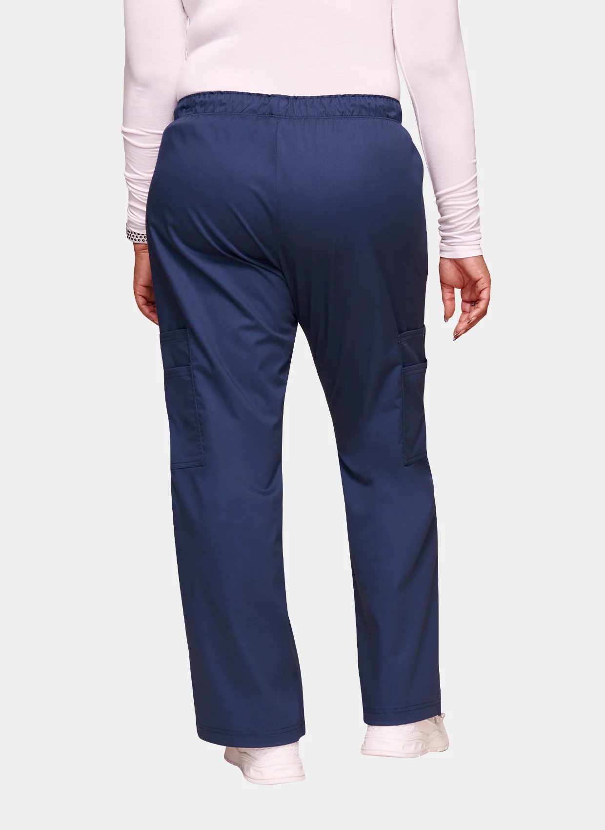 Cherokee Core Stretch Mid Rise Pull-On Cargo Scrub Trousers WWE4005 - Navy - Image 2