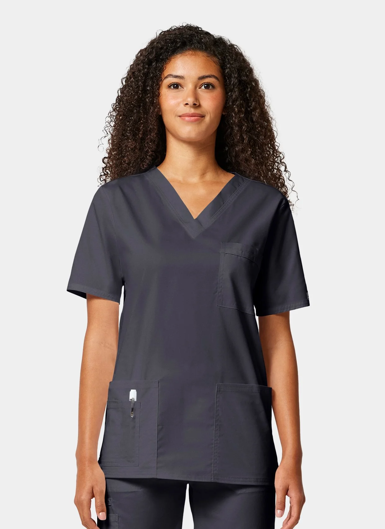 Cherokee Core Stretch Unisex V-Neck Scrub Top WWE4725 - Pewter