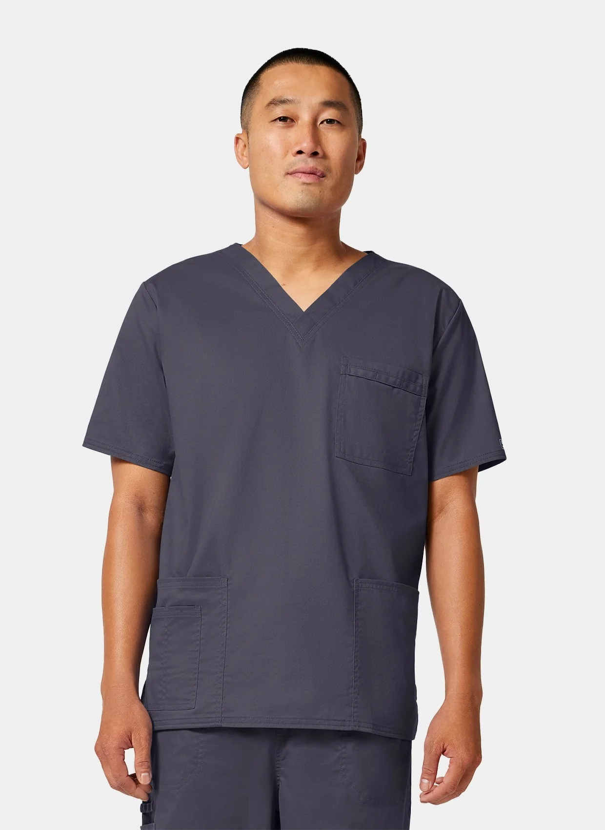 Cherokee Core Stretch Unisex V-Neck Scrub Top WWE4725 - Pewter - Image 2