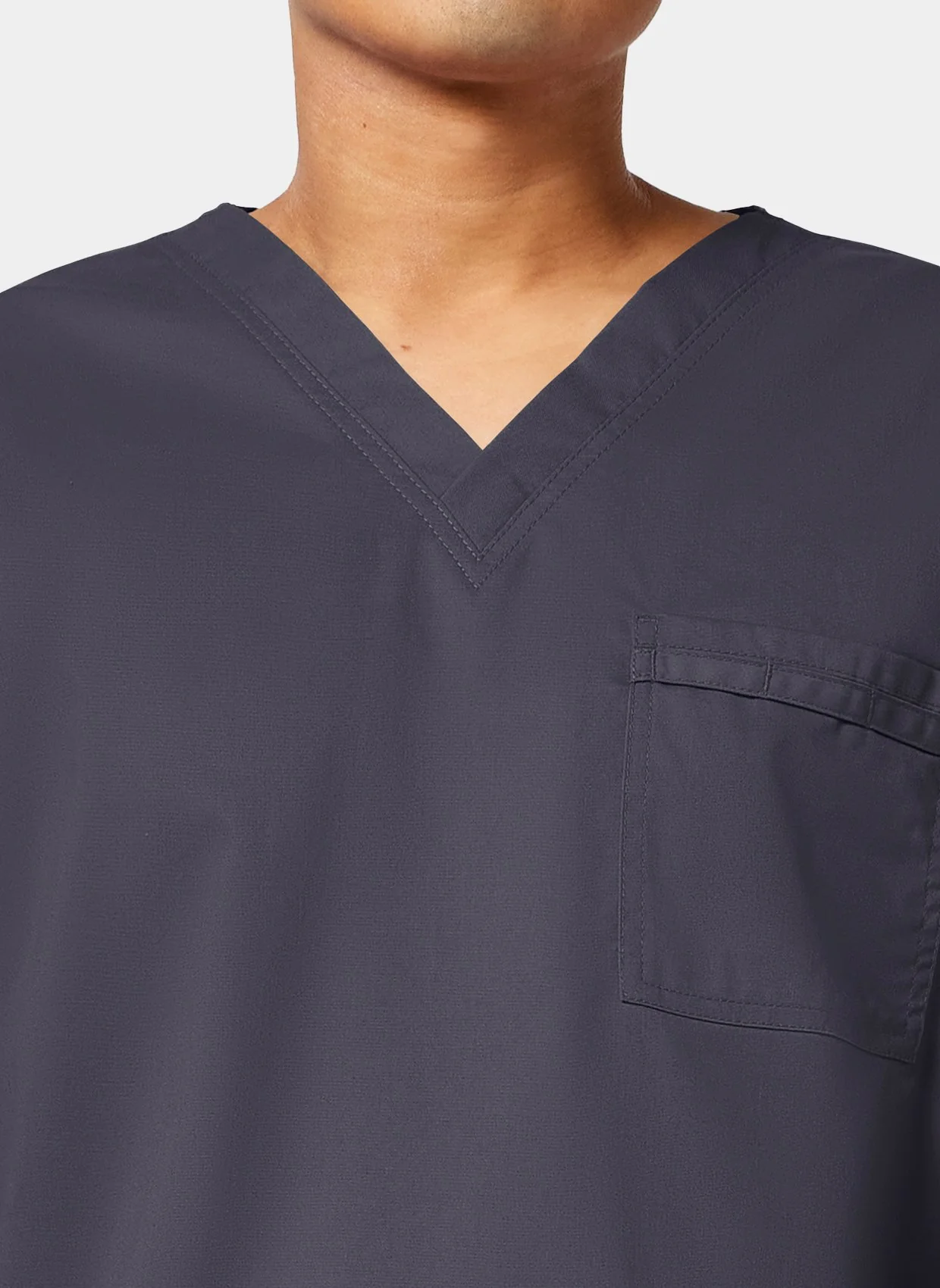Cherokee Core Stretch Unisex V-Neck Scrub Top WWE4725 - Pewter - Image 4