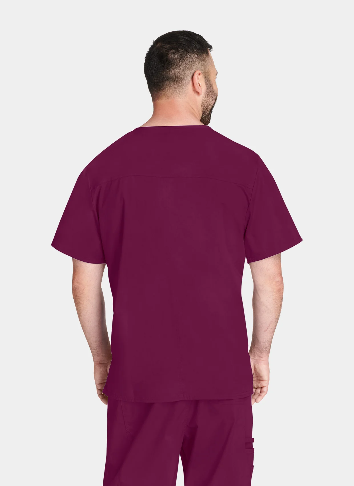 Cherokee Core Stretch Unisex V-Neck Scrub Top WWE4725  - Wine - Image 2