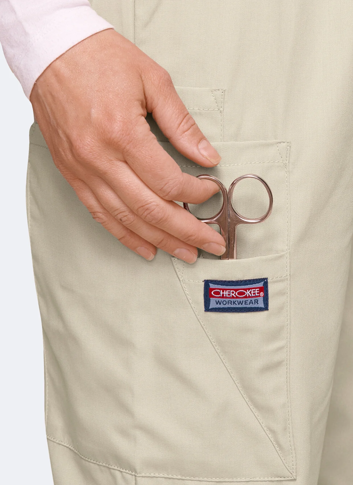Cherokee Unisex Elasticated Scrub Trousers - Khaki - Image 2