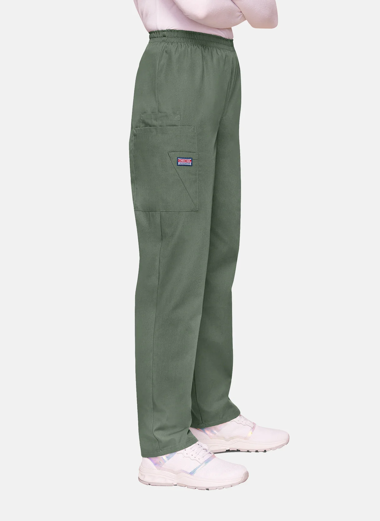 Cherokee Unisex Elasticated Scrub Trousers - Olive - Image 3