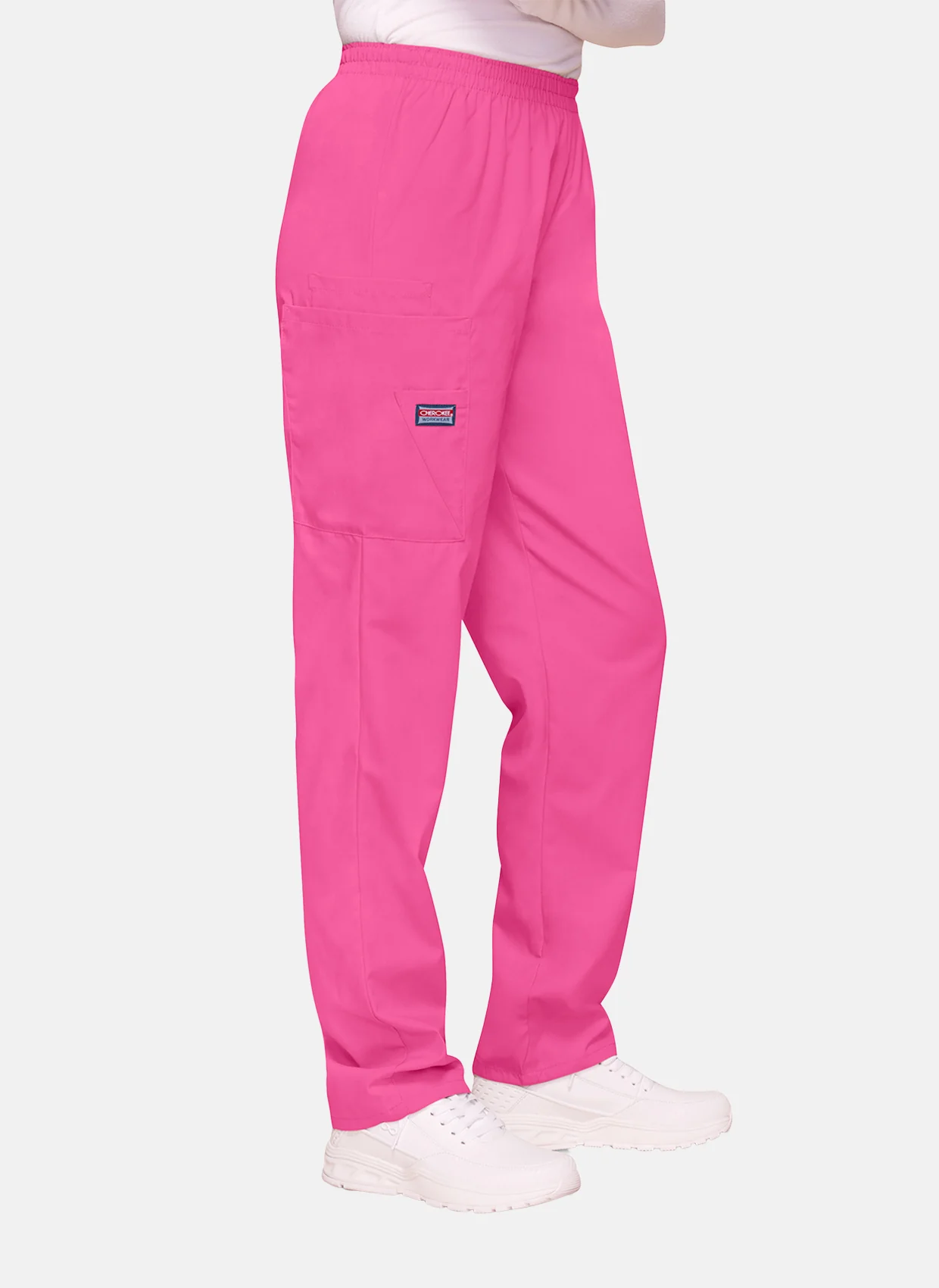 Cherokee Unisex Elasticated Scrub Trousers - Shocking Pink - Image 3