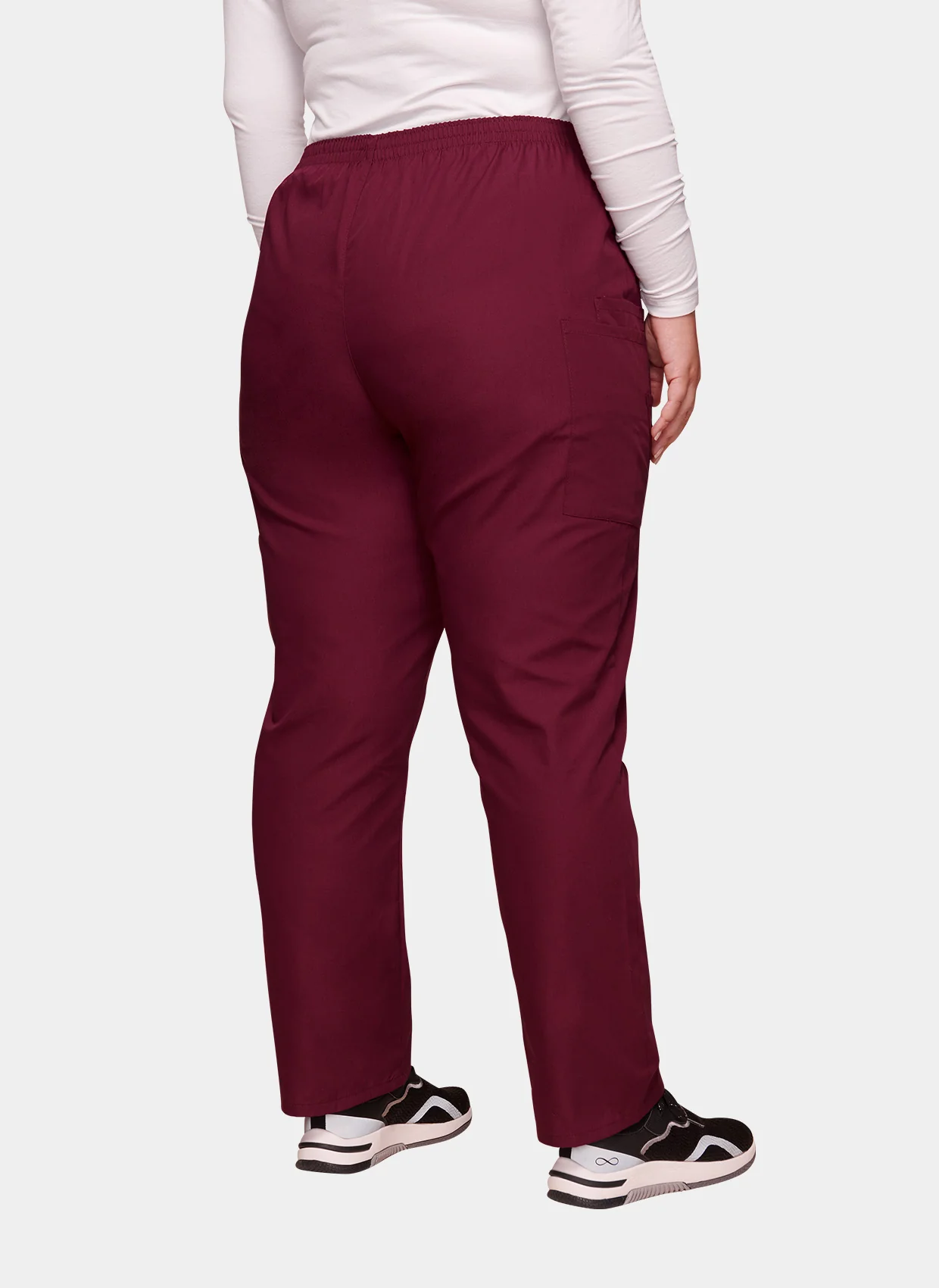 Cherokee Unisex Elasticated Scrub Trousers - Wine - Image 2
