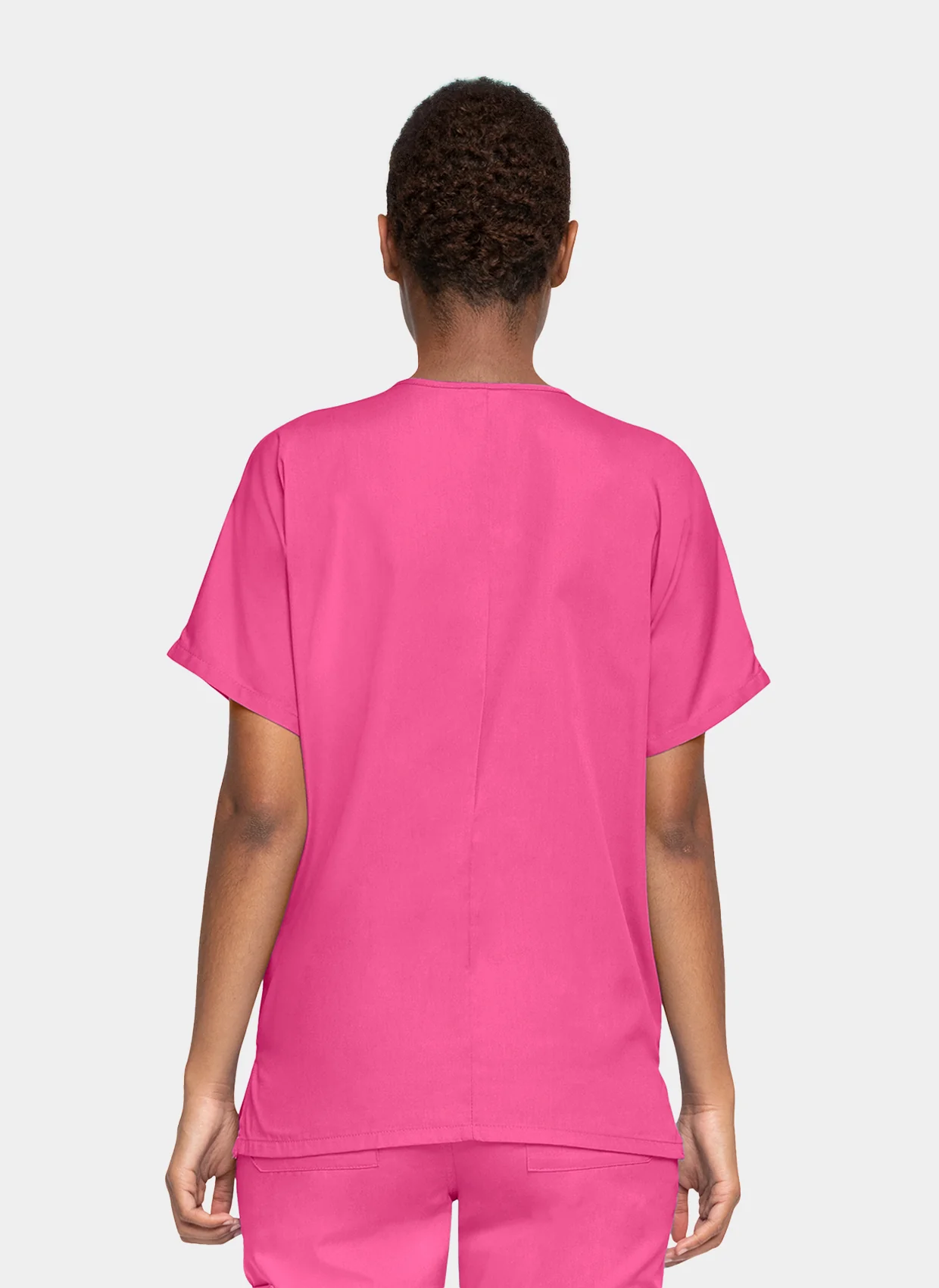 Cherokee Unisex Scrub Top - Shocking Pink - Image 2