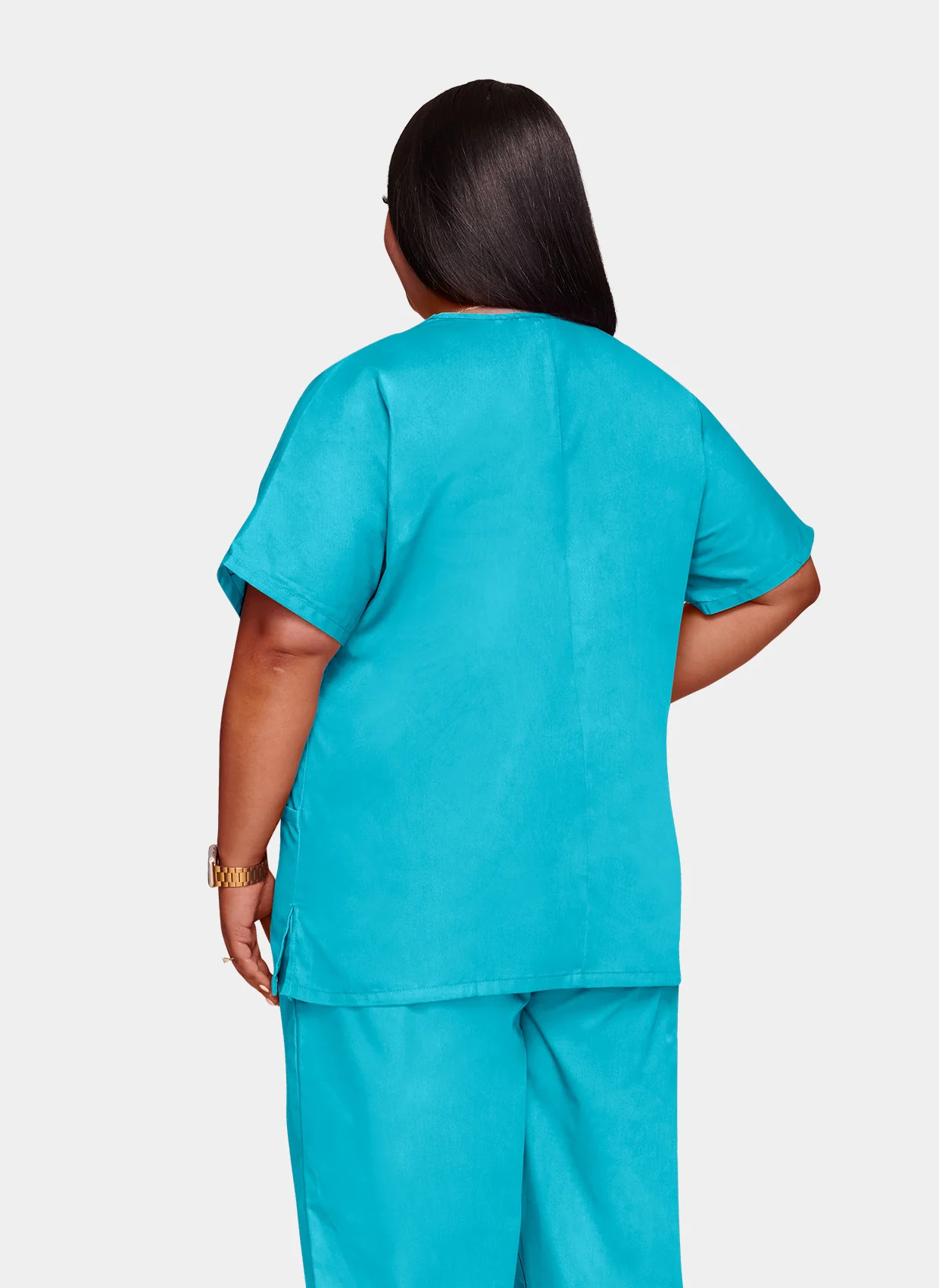 Cherokee Unisex Scrub Top - Turquoise - Image 2