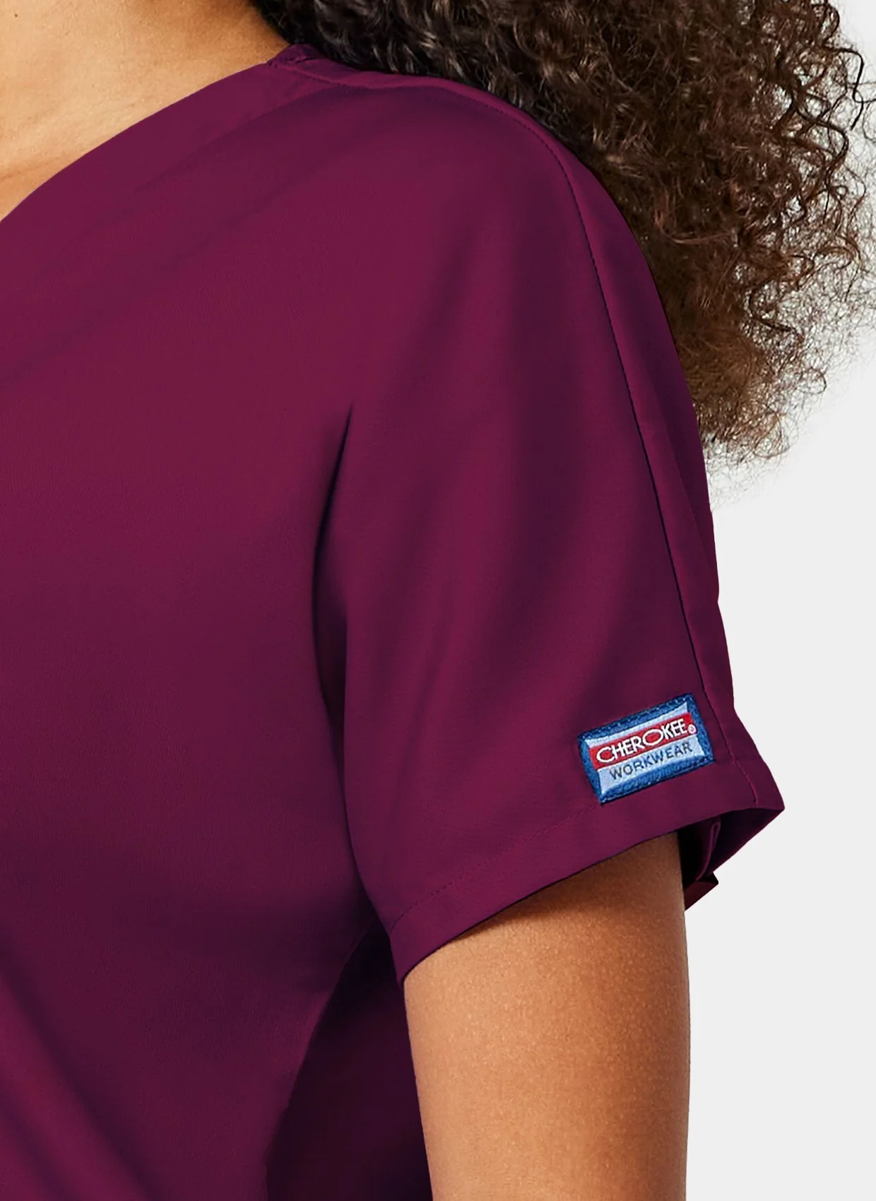 Cherokee Unisex Scrub Top - Wine - Image 5