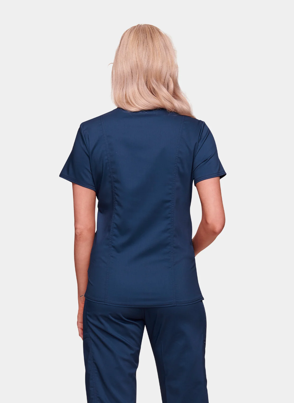 Cherokee WW Revolution Maternity Mock Wrap Scrub Top WWE688 - Navy - Image 11