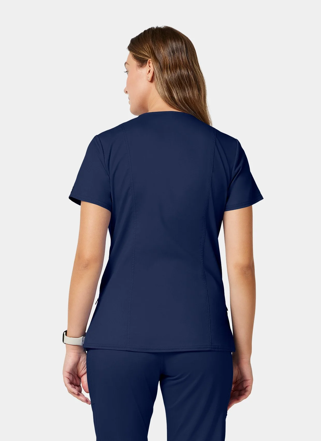 Cherokee WW Revolution Maternity Mock Wrap Scrub Top WWE688 - Navy - Image 3