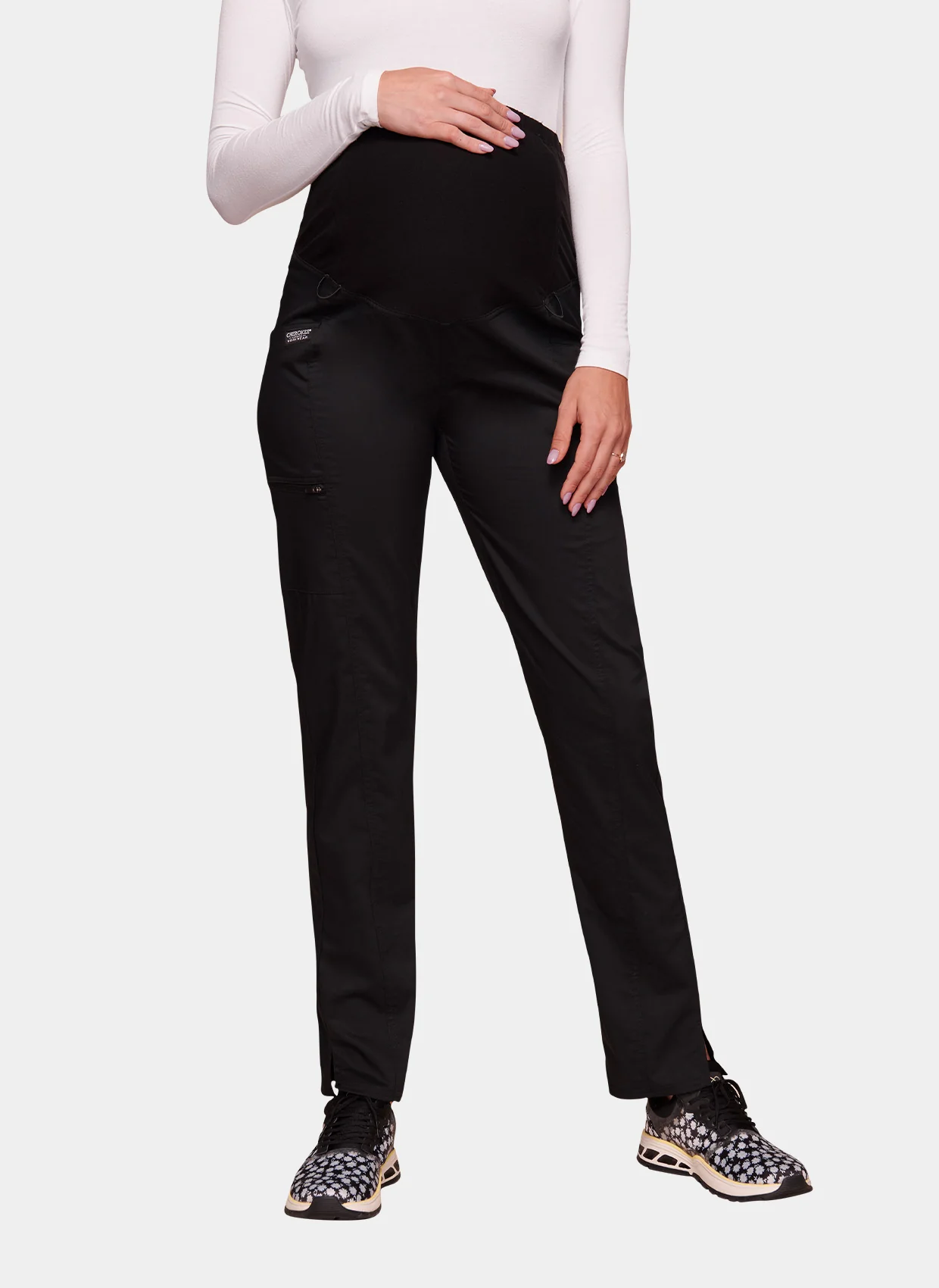 Cherokee WW Revolution Maternity Straight Leg Scrub Trousers WWE155 - Black - Image 5