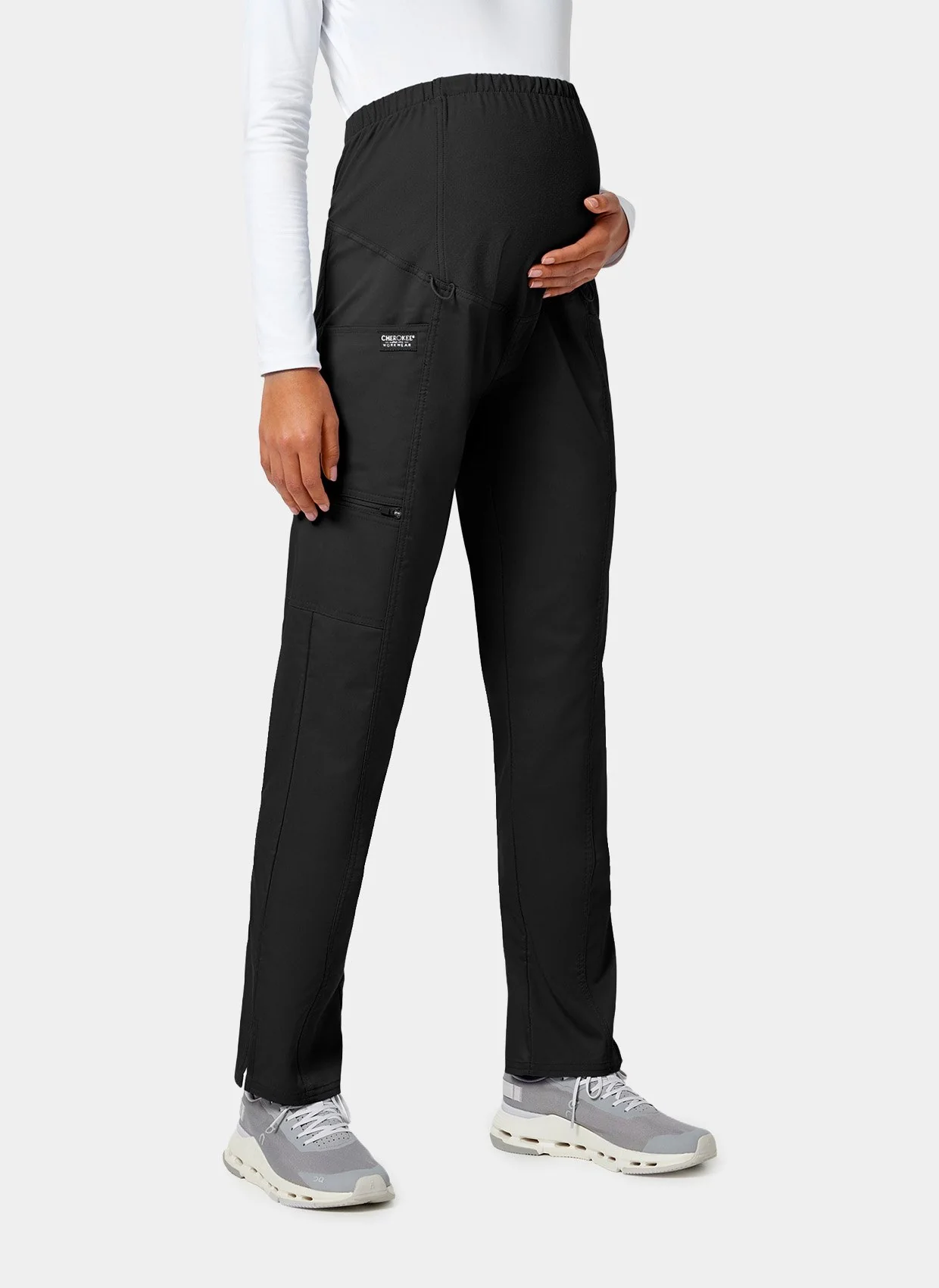 Cherokee WW Revolution Maternity Straight Leg Scrub Trousers WWE155 - Black - Image 7