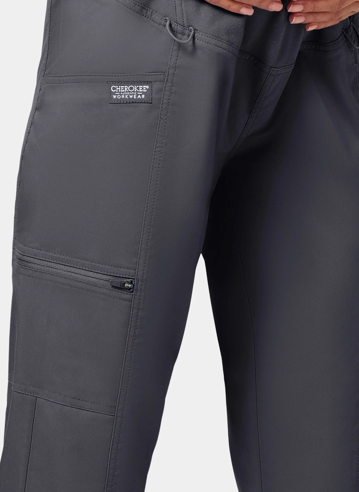 Cherokee WW Revolution Maternity Straight Leg Scrub Trousers WWE155 - Pewter - Image 4