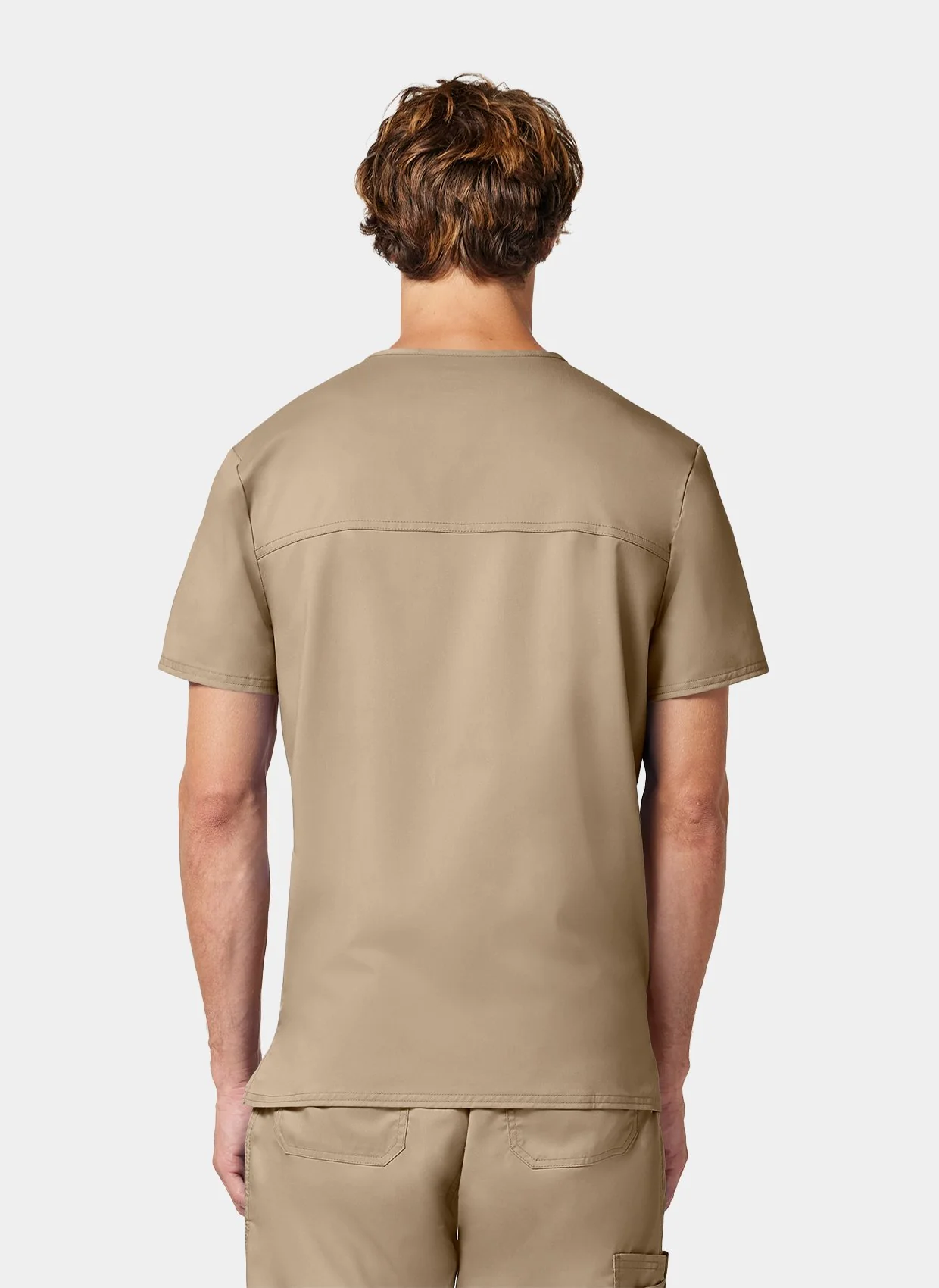 Cherokee WW Revolution Men's V-Neck Scrub Top WWE670 - Khaki - Image 2