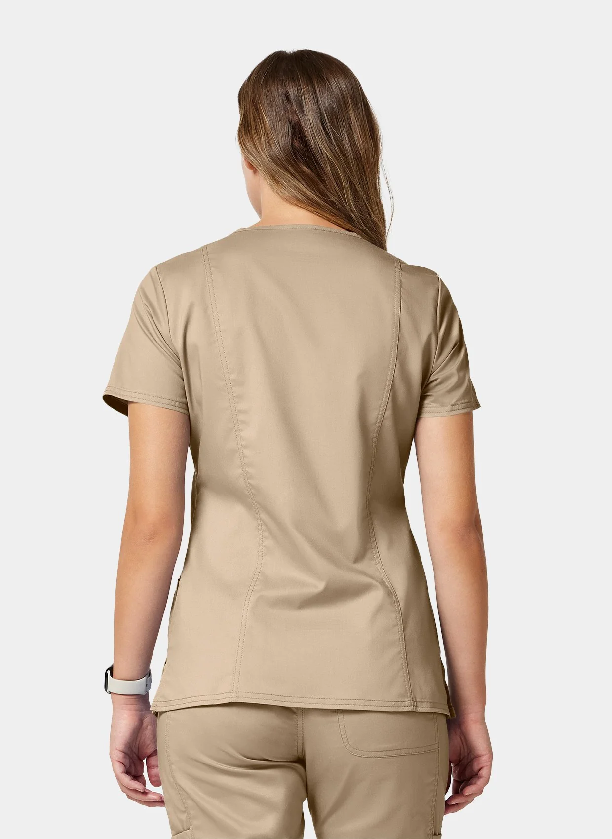 Cherokee WW Revolution Mock Wrap Scrub Top WWE610 - Khaki - Image 2