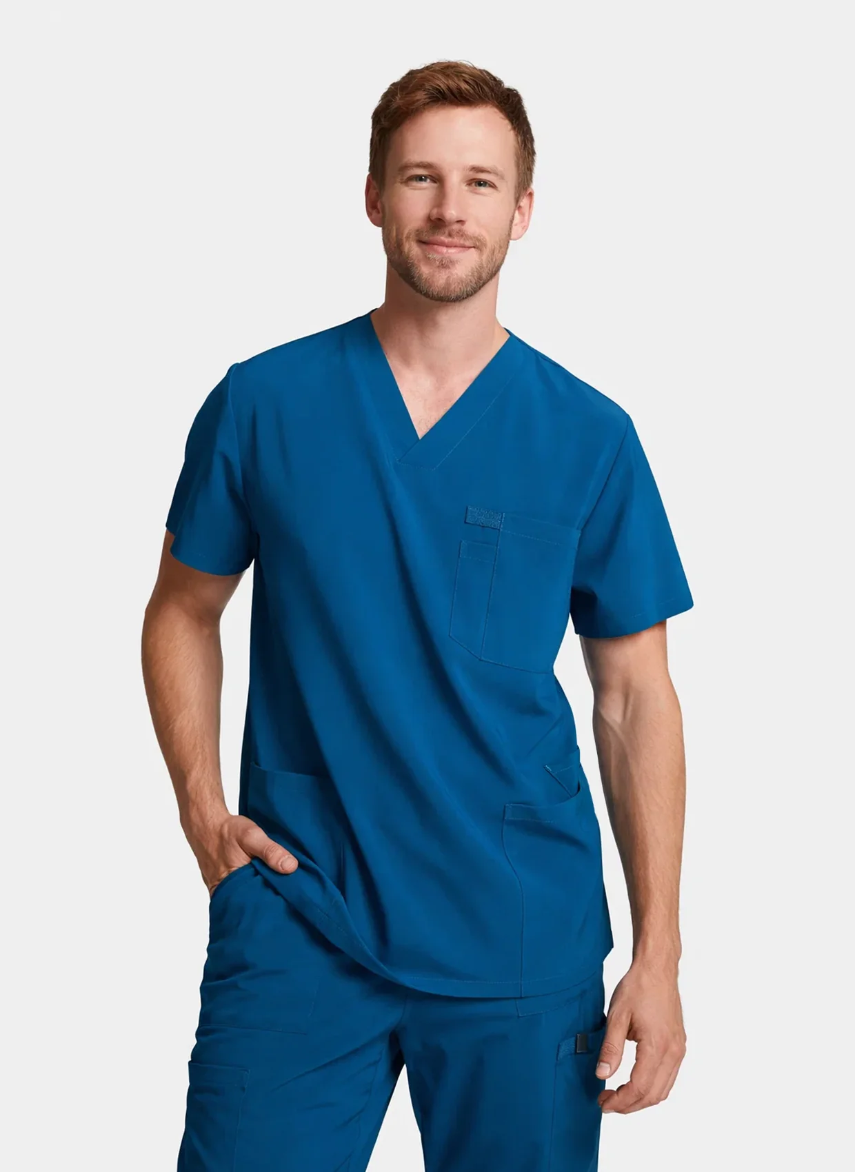 Dickies EDS Essentials Men's V-Neck Scrub Top DKE645 - Caribbean