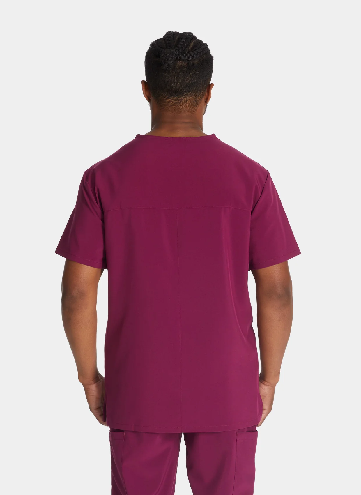 Dickies EDS Essentials Men's V-Neck Scrub Top DKE645 - Wine - Image 2