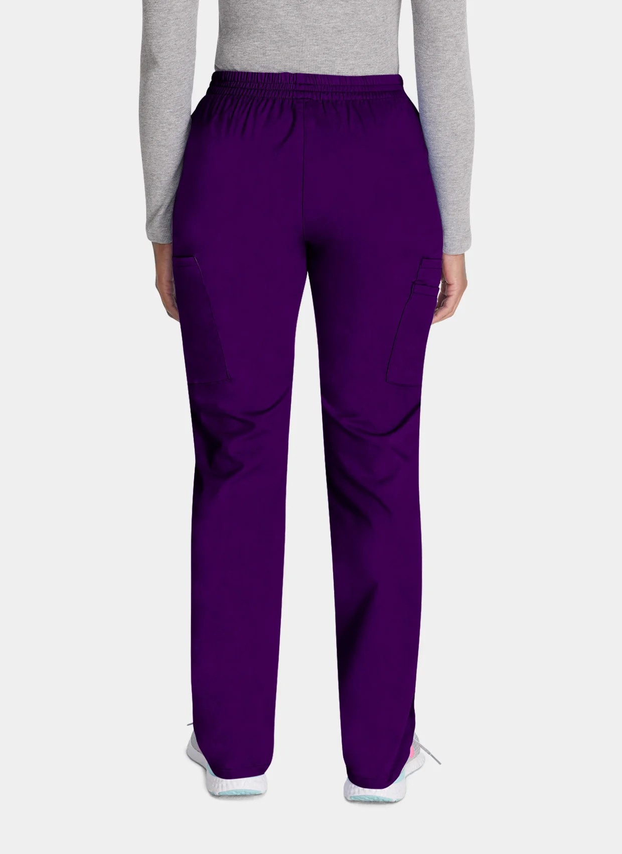 Dickies EDS Signature Ladies Natural Rise Tapered Leg Pull-On Scrub Trousers DKE86106 - Eggplant - Image 2