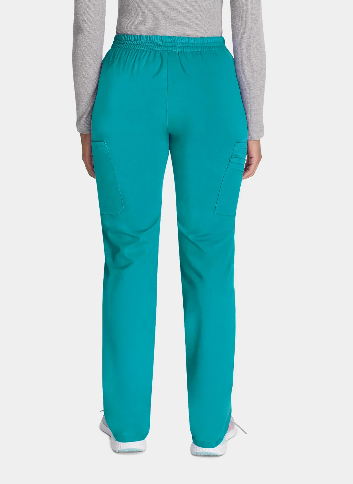 Dickies EDS Signature Ladies Natural Rise Tapered Leg Pull-On Scrub Trousers DKE86106 - Teal - Image 2