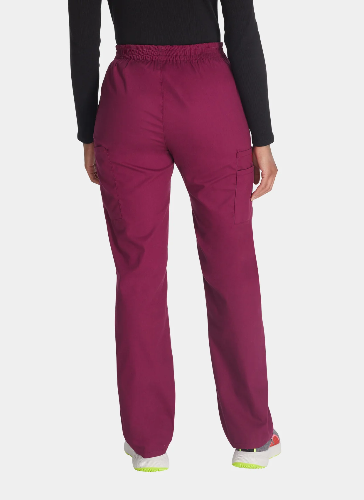 Dickies EDS Signature Ladies Natural Rise Tapered Leg Pull-On Scrub Trousers DKE86106 - Wine - Image 2