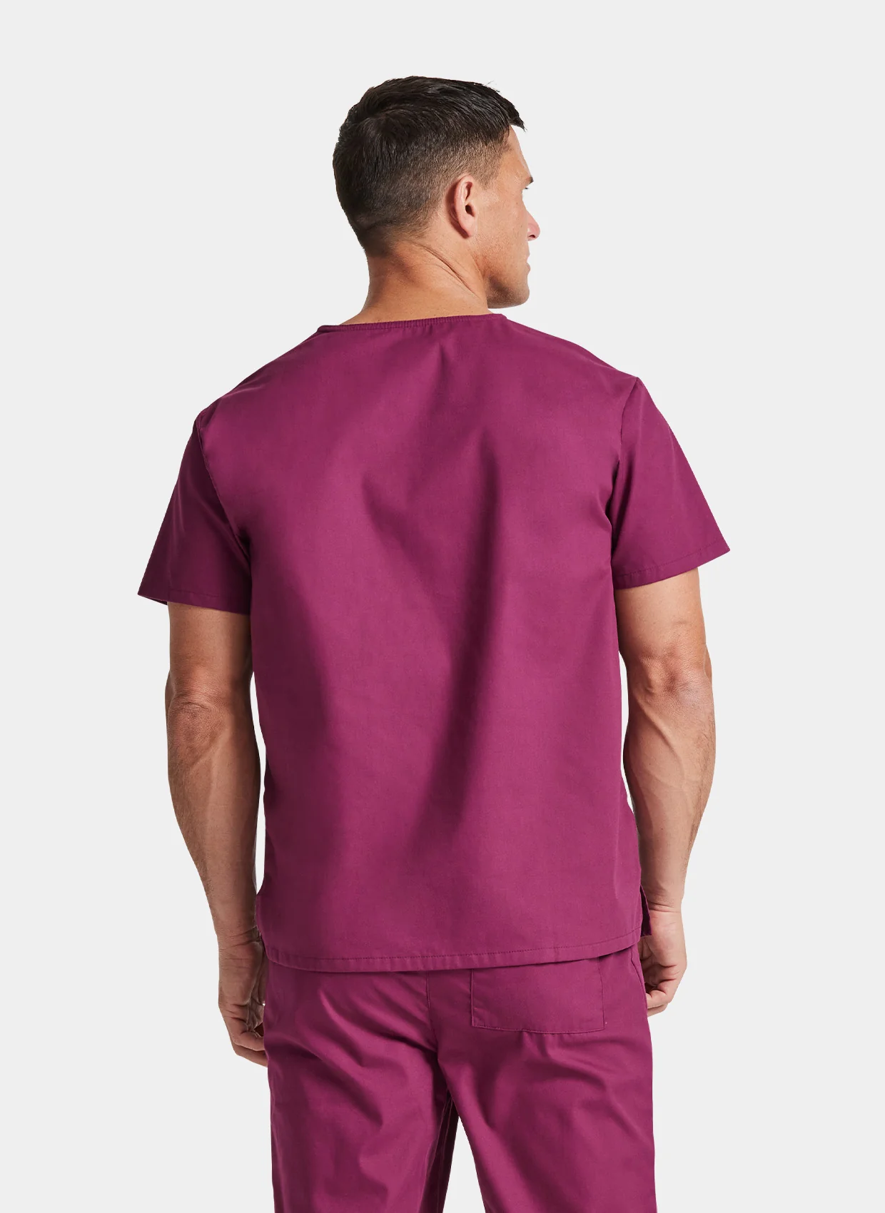 Unisex Dickies EDS Signature Tuckable V-Neck Scrub Top DKE83706 - Wine - Image 2