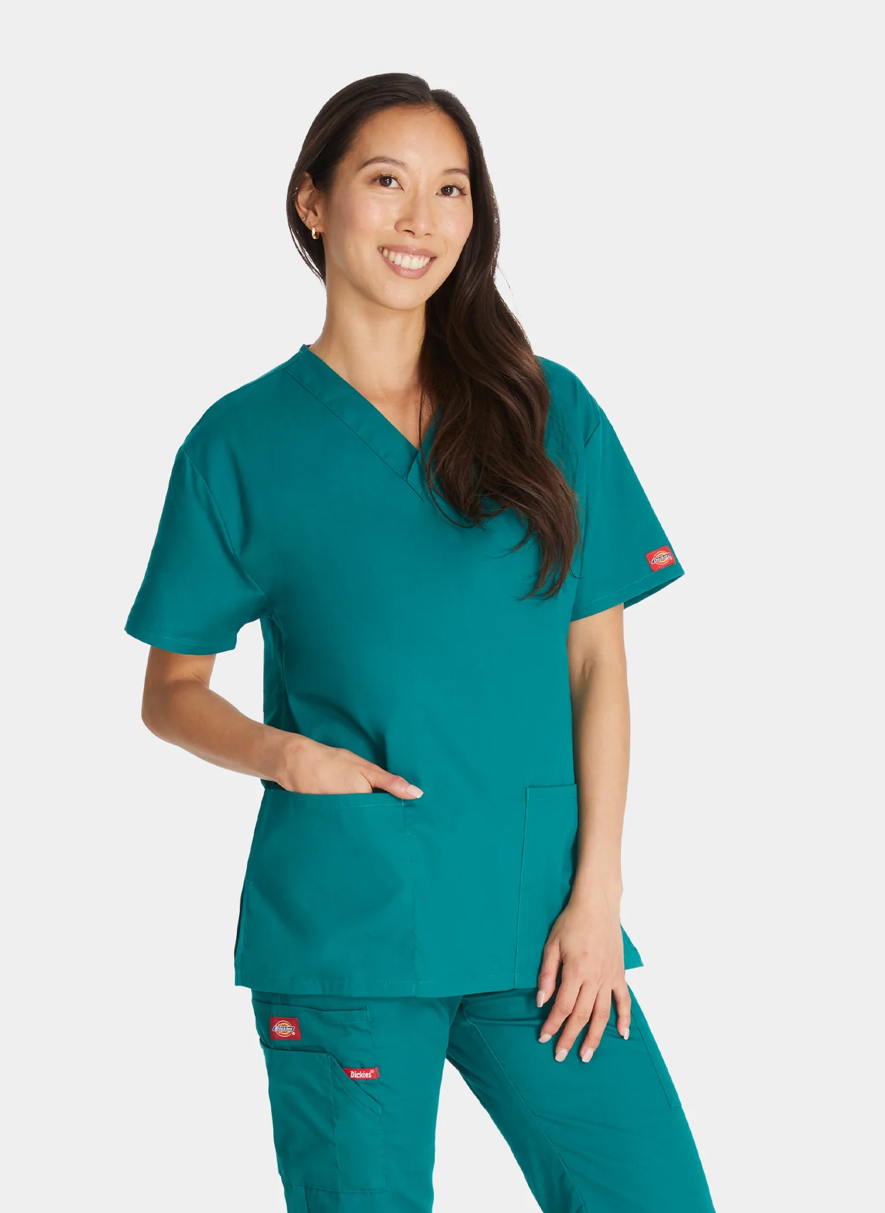 Dickies EDS Signature V-Neck Scrub Top DKE86706 - Hunter