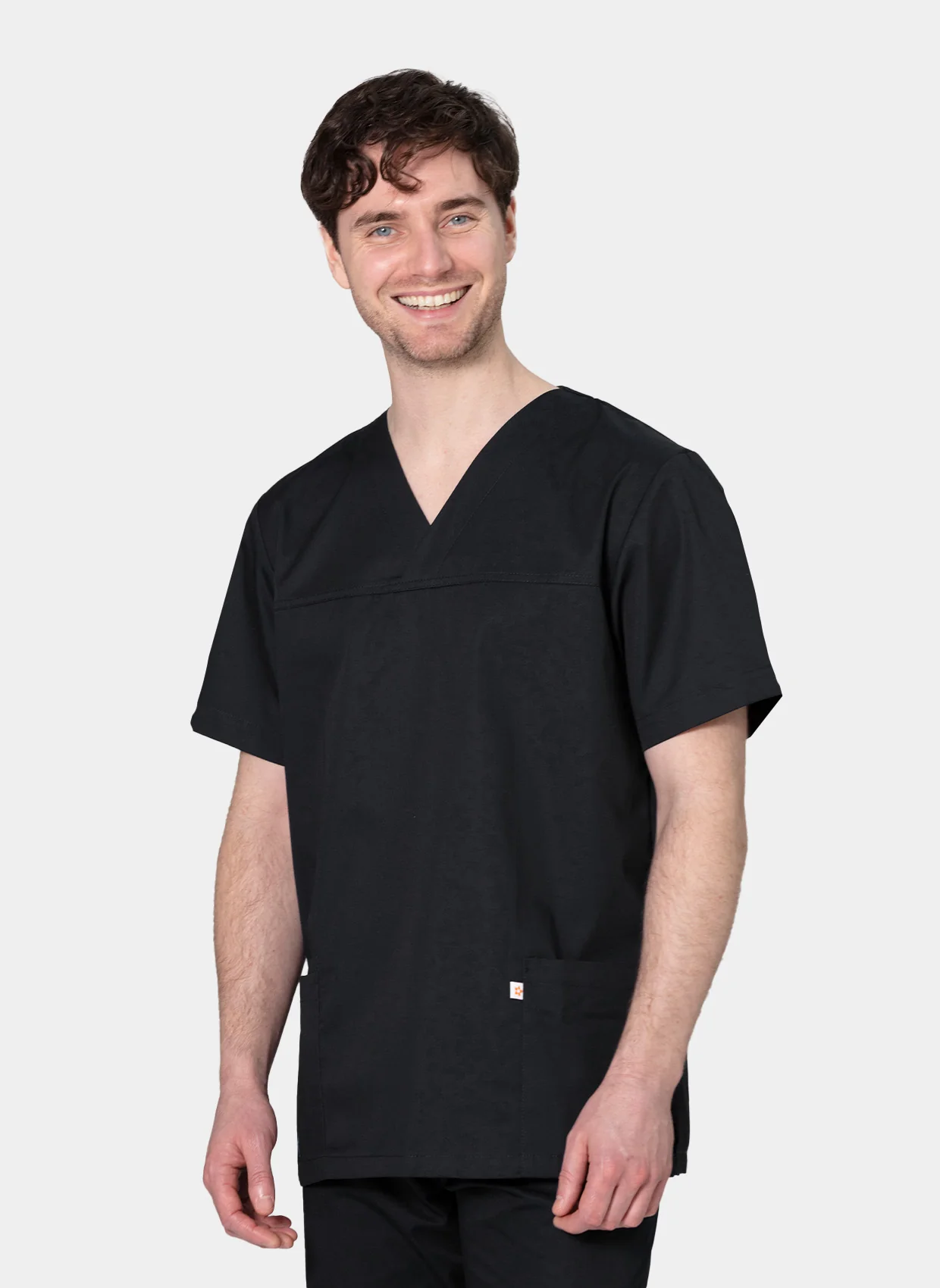 HappyFIT Unisex Scrub Top - Black - Image 3