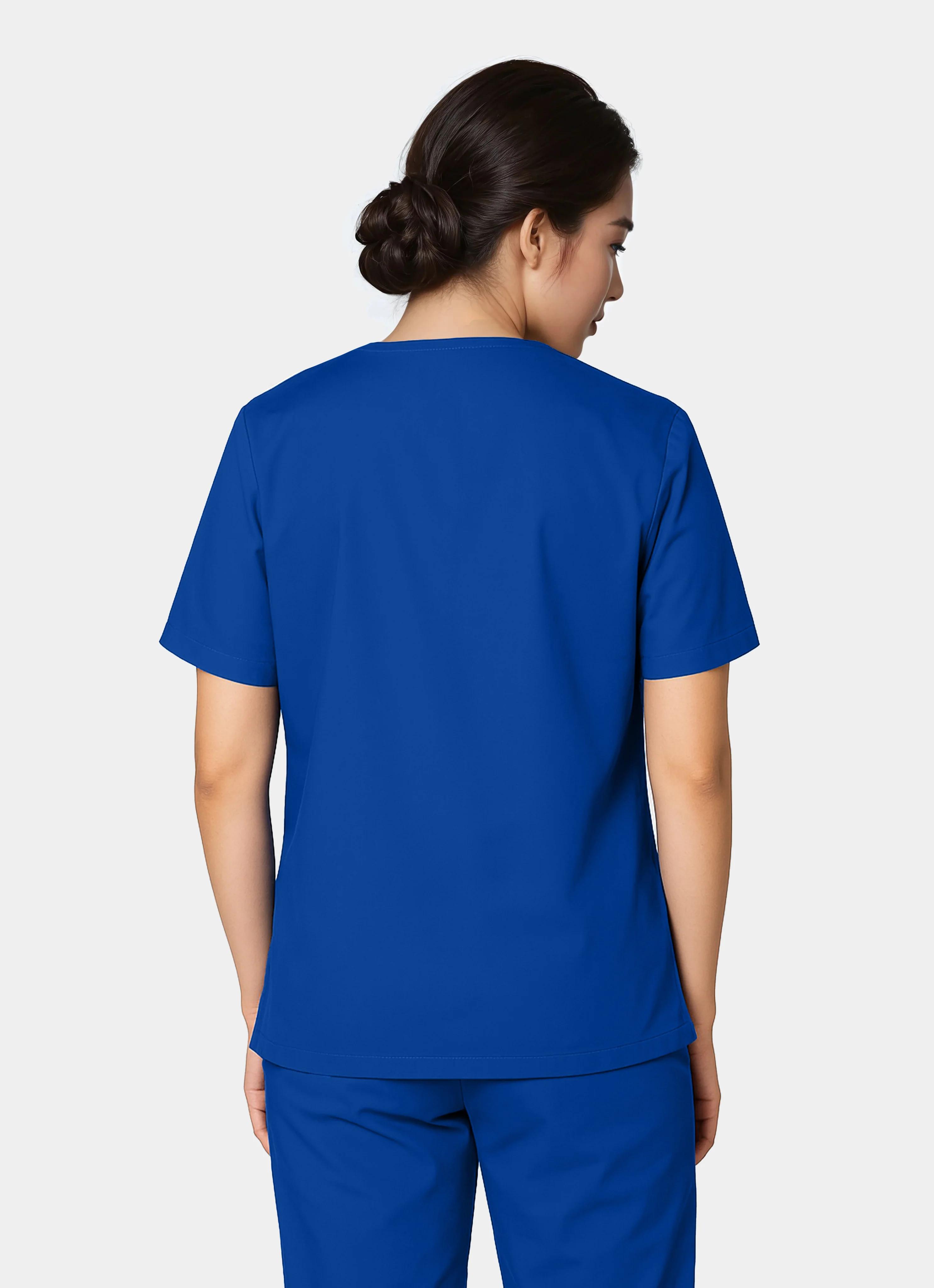 HappyFIT Unisex Scrub Top - Regal Blue - Image 2