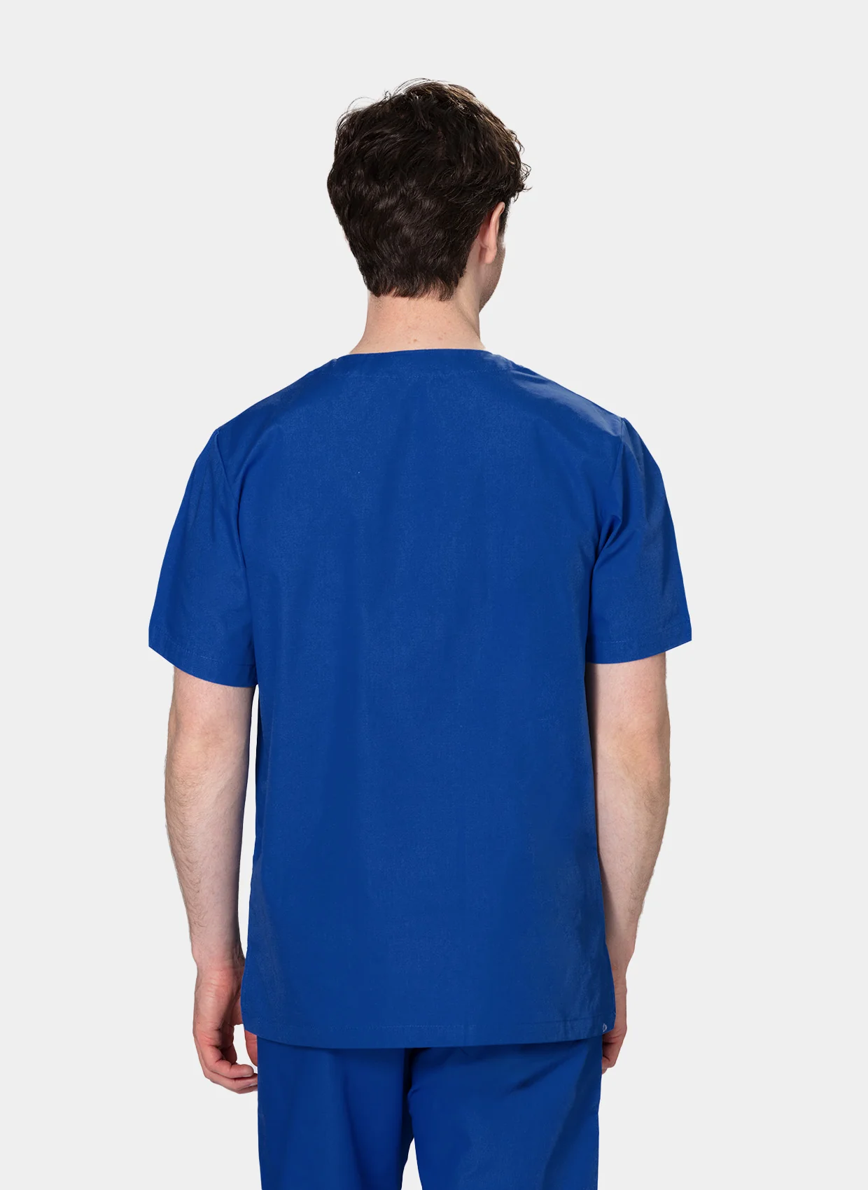 HappyFIT Unisex Scrub Top - Regal Blue - Image 4