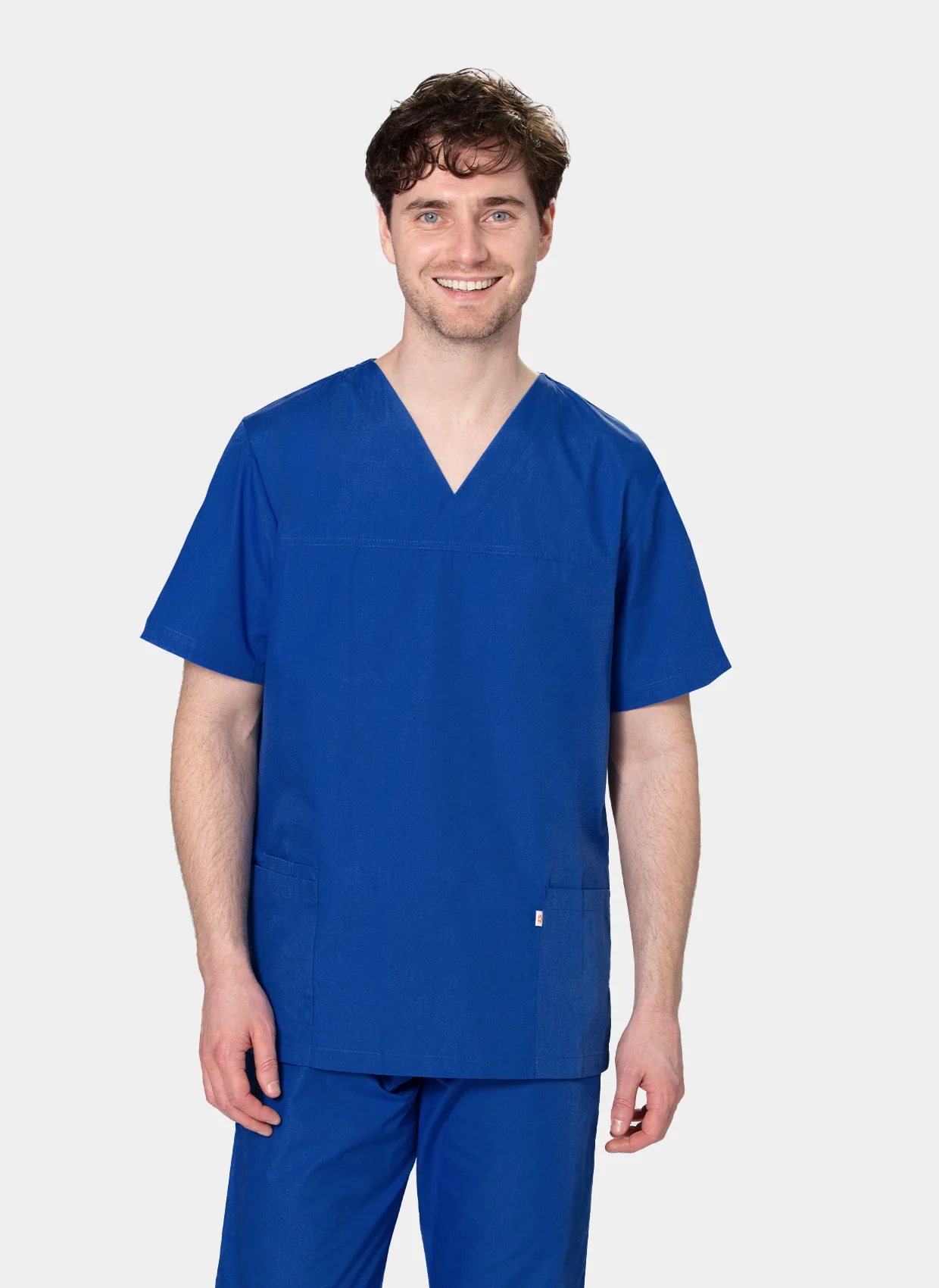 HappyFIT Unisex Scrub Top - Regal Blue - Image 5