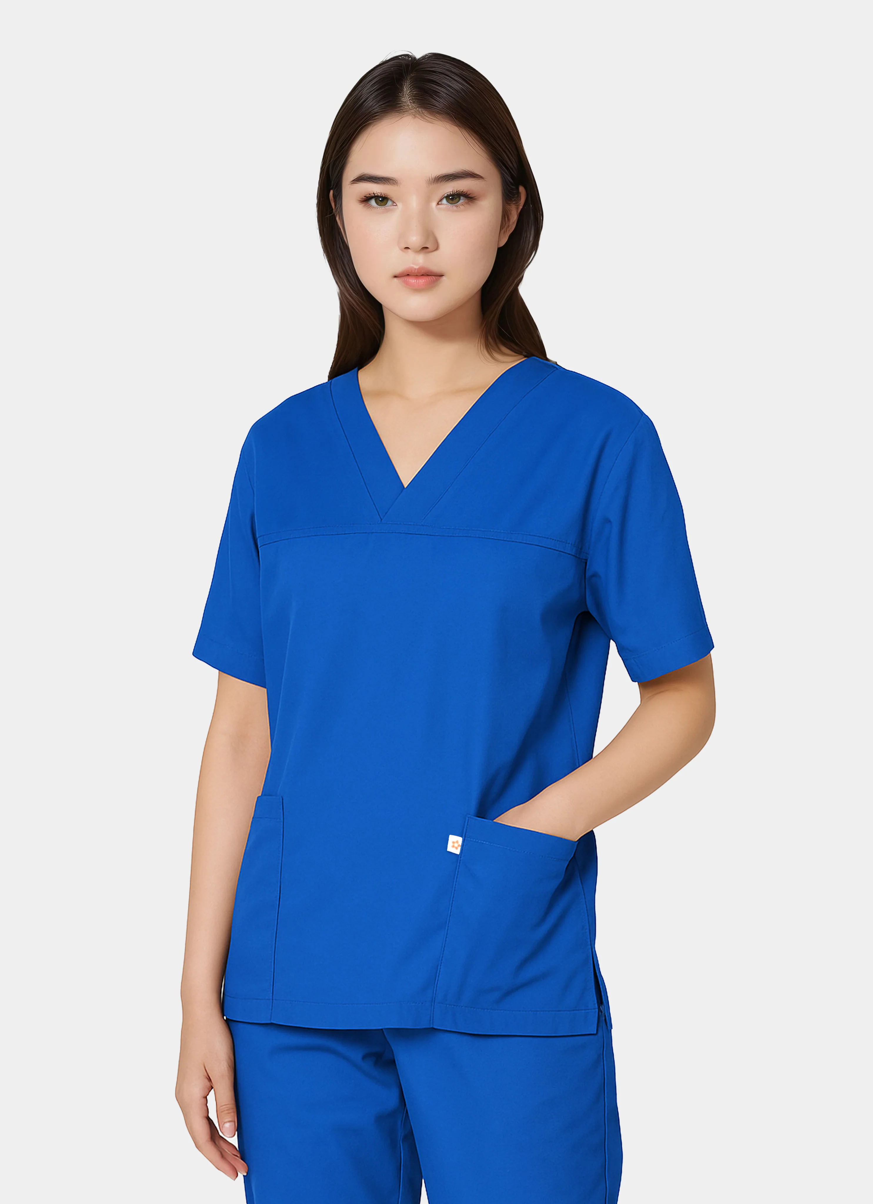 HappyFIT Unisex Scrub Top - Royal - Image 2