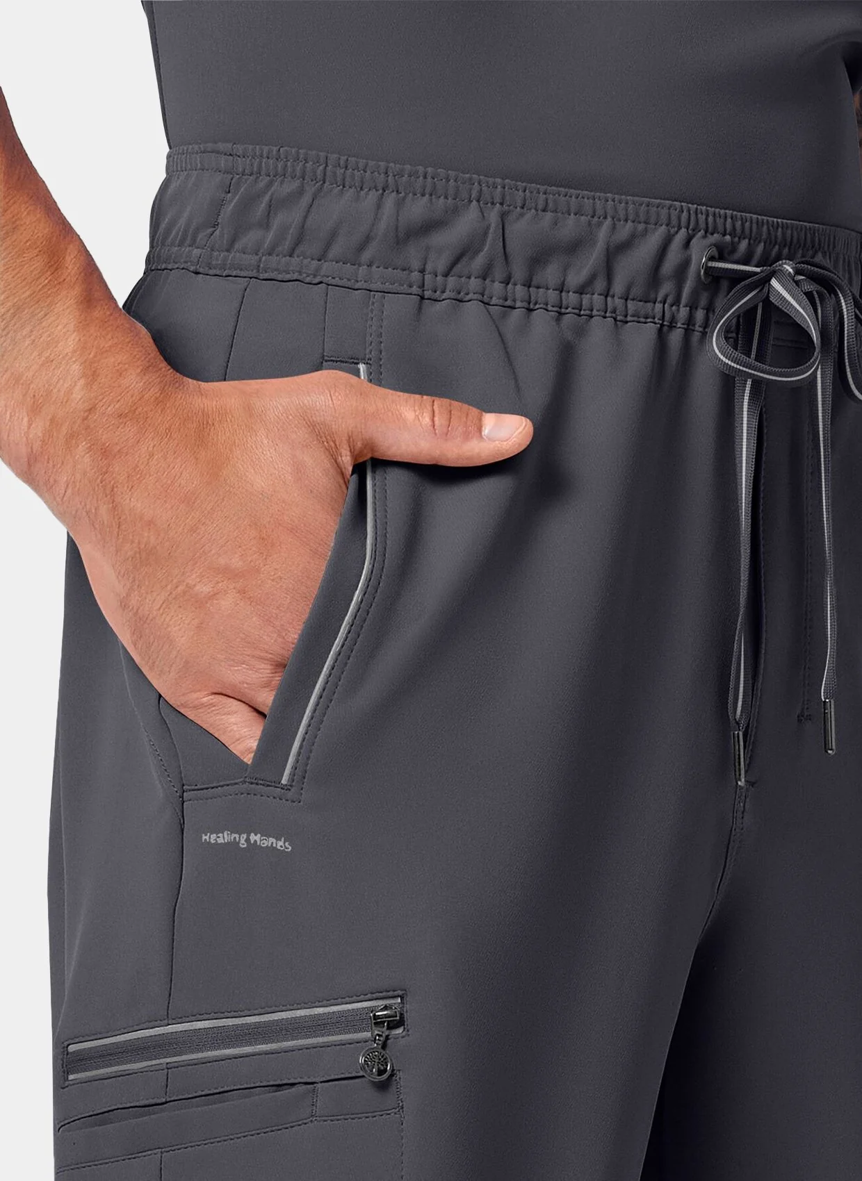 Healing Hands 360 Noah Scrub Trousers - Pewter - Image 3