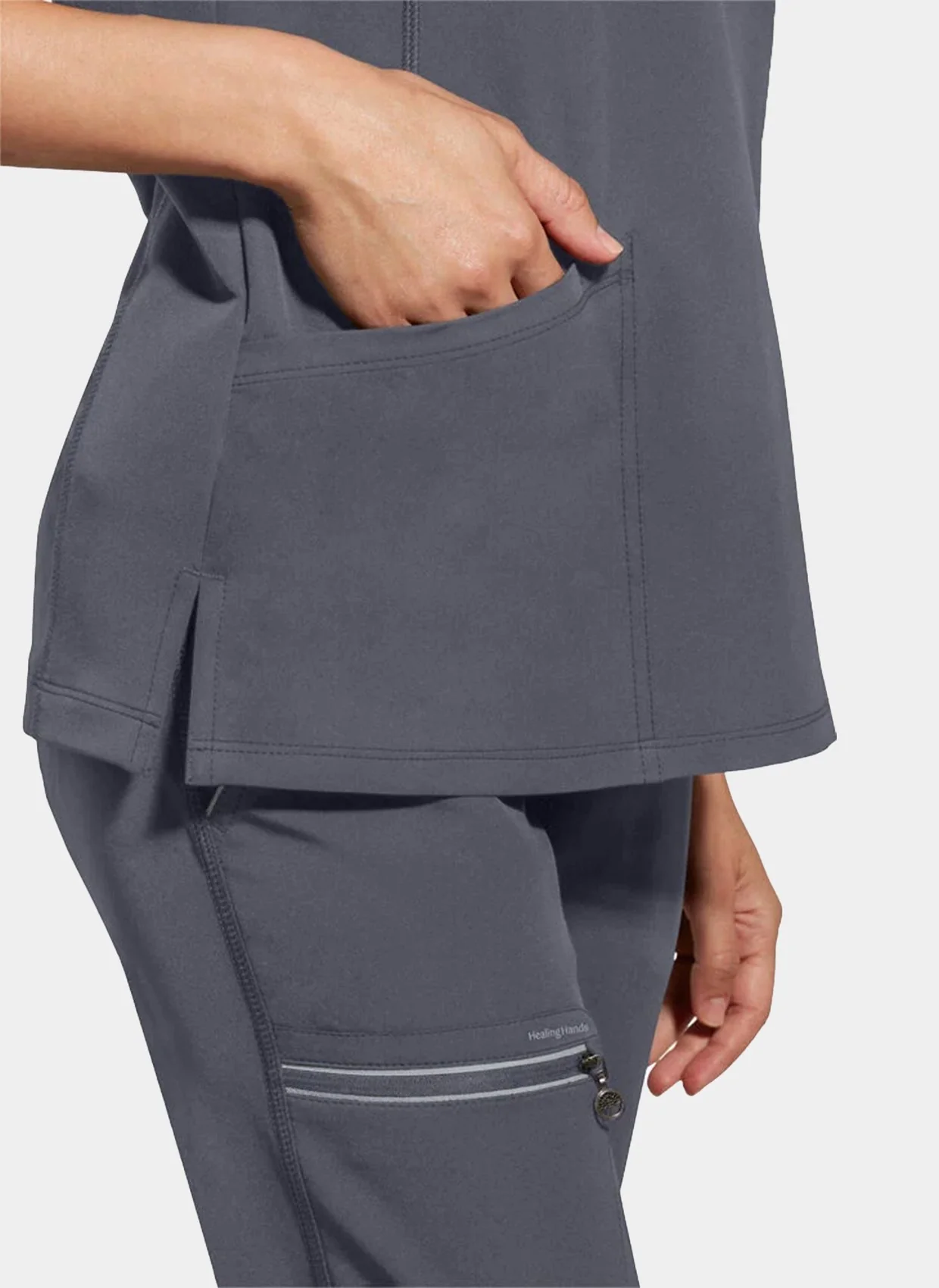 Healing Hands 360 Sonia Scrub Top - Pewter - Image 3