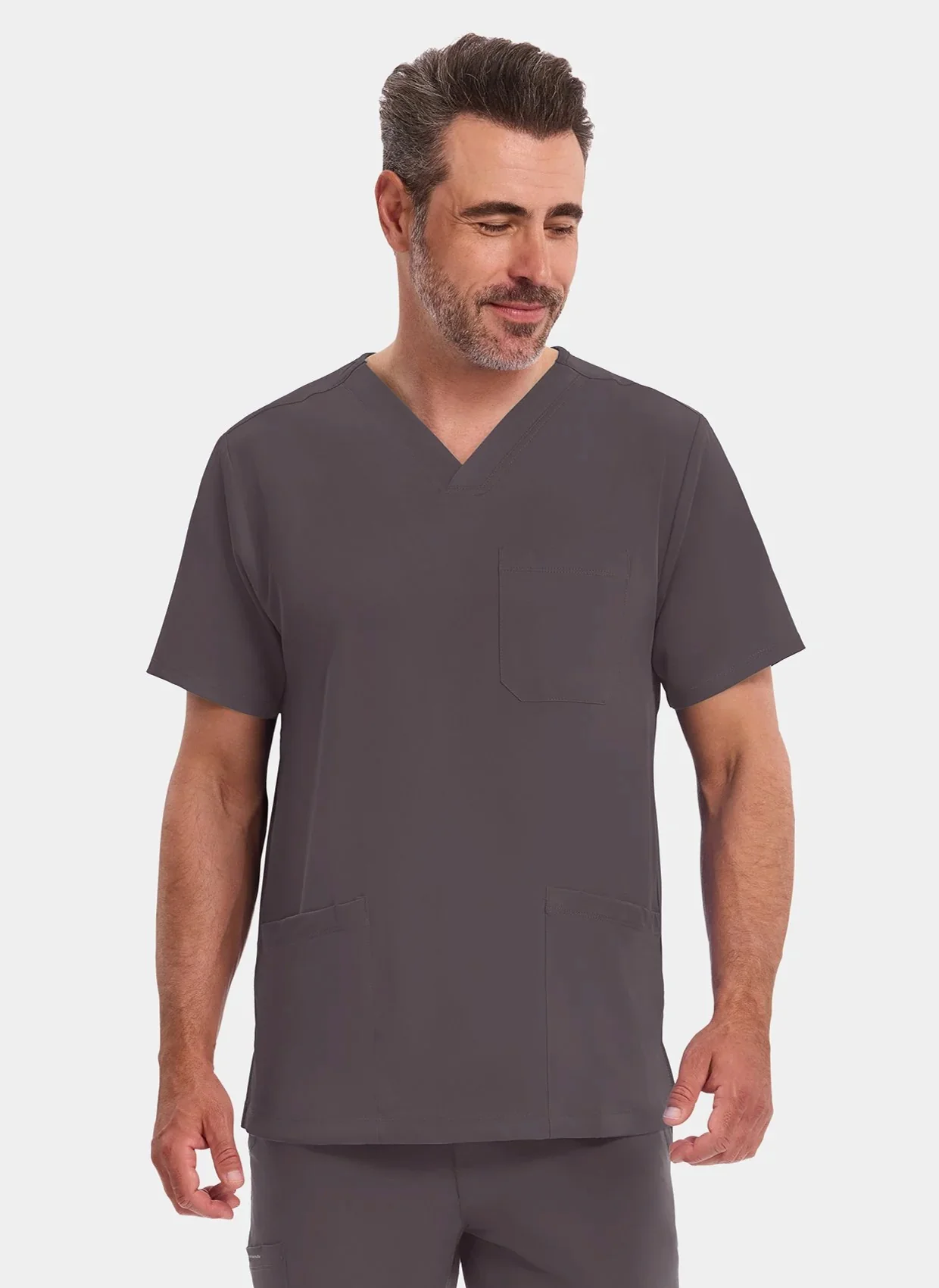 Healing Hands Matthew Scrub Top - Pewter - Image 4
