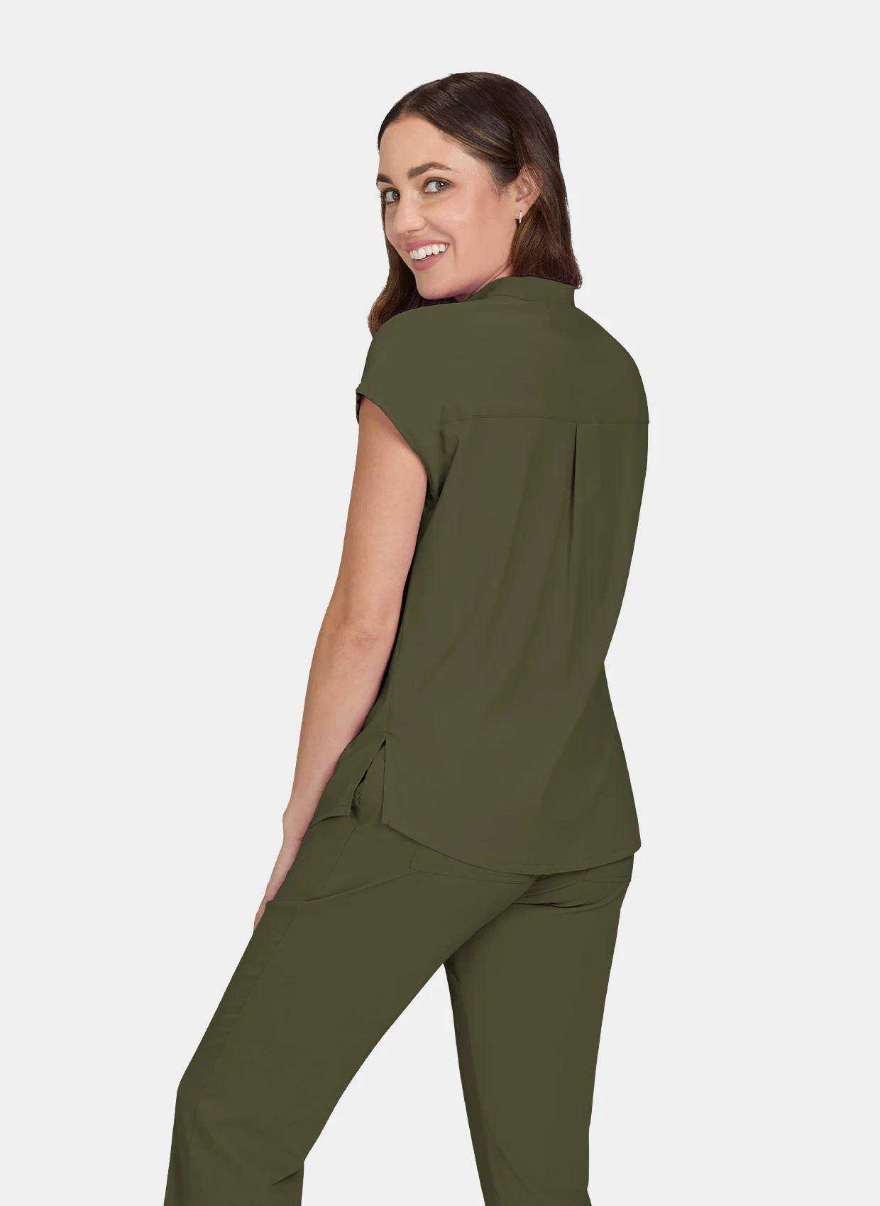 Koi Basics Ari Scrub Top - Olive - Image 2