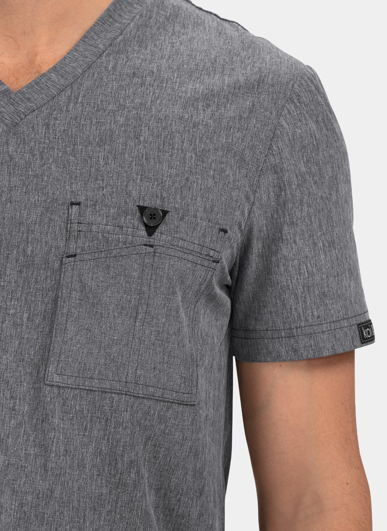 Koi Basics Bryan Scrub Top - Heather Grey - Image 2