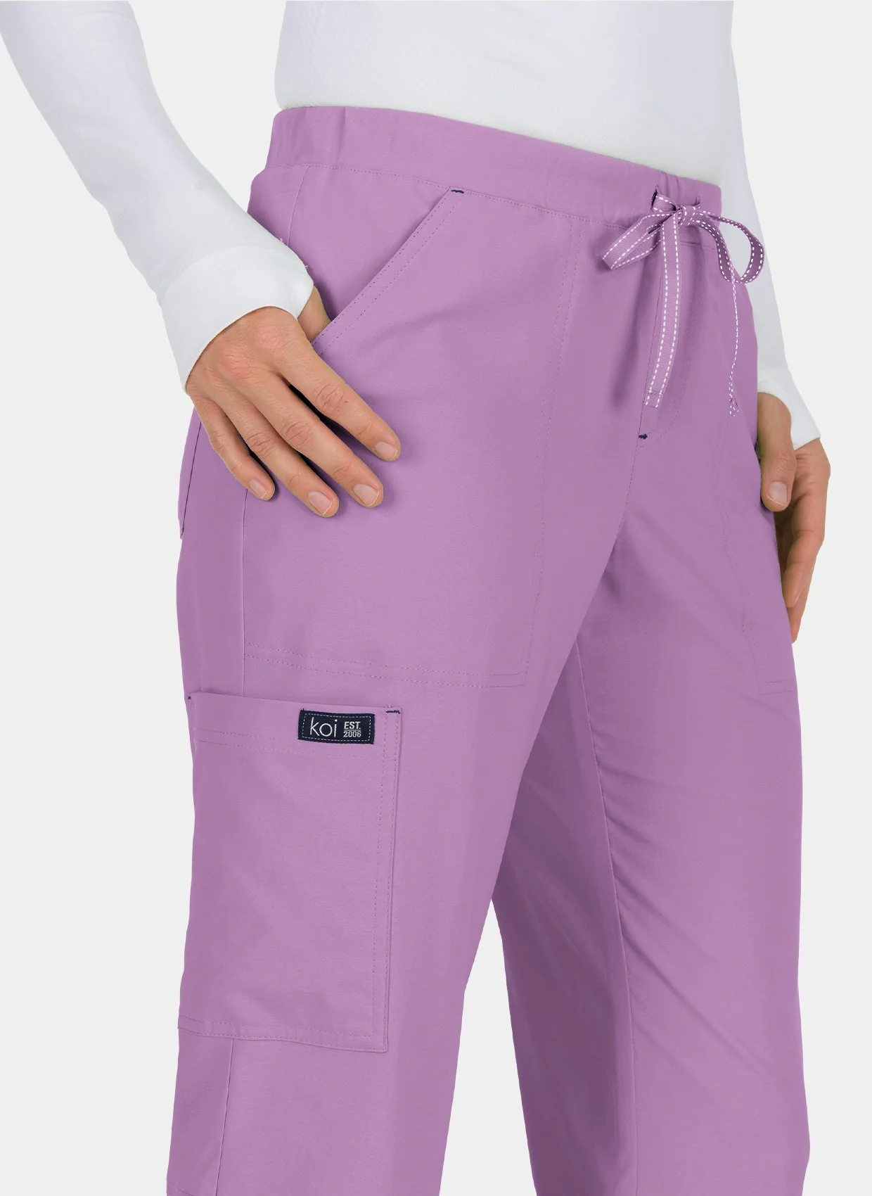 Koi Basics Holly Scrub Trousers - Bloom Lavender - Image 3