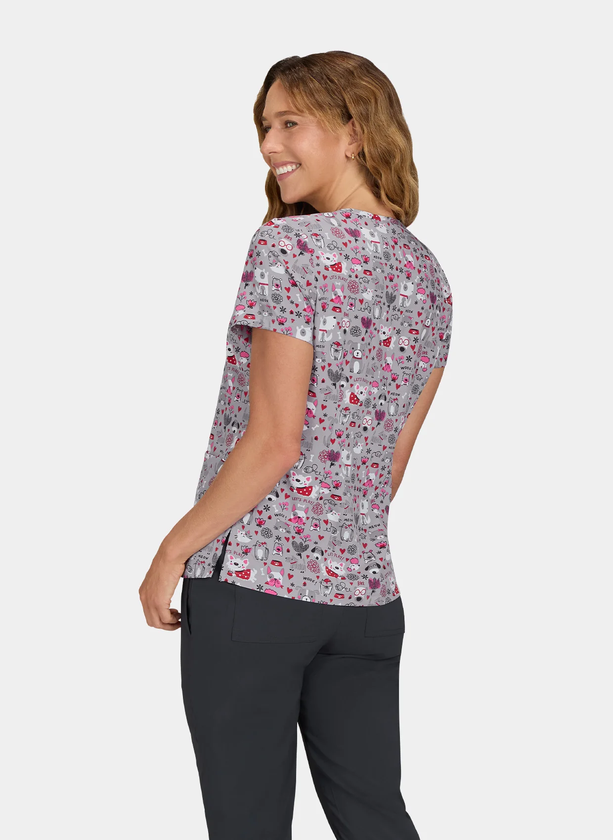 Koi Basics Leslie Scrub Top - Meowed Mix - Image 2
