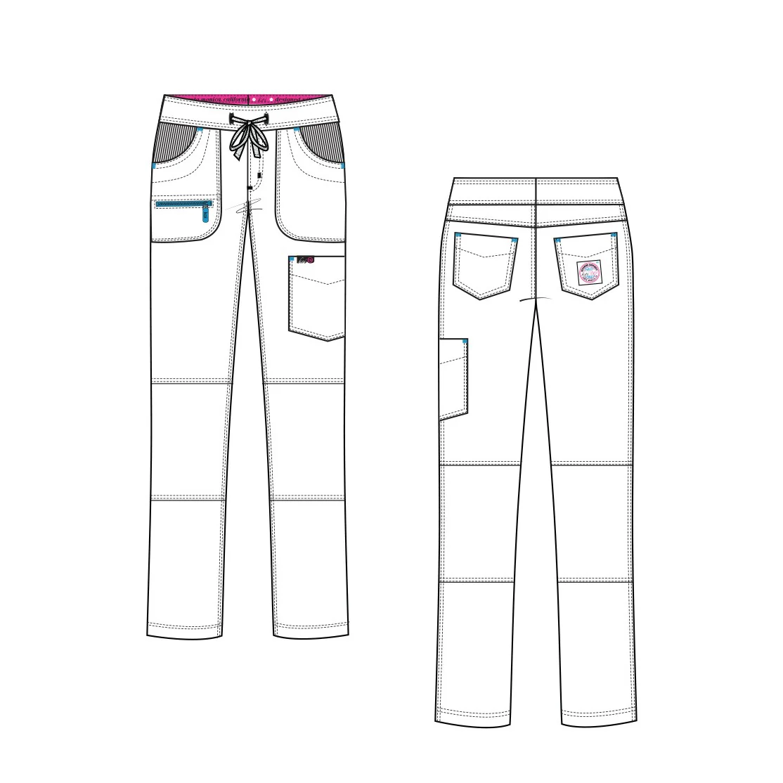 Koi Lite Peace Scrub Trousers - Ruby - Image 3
