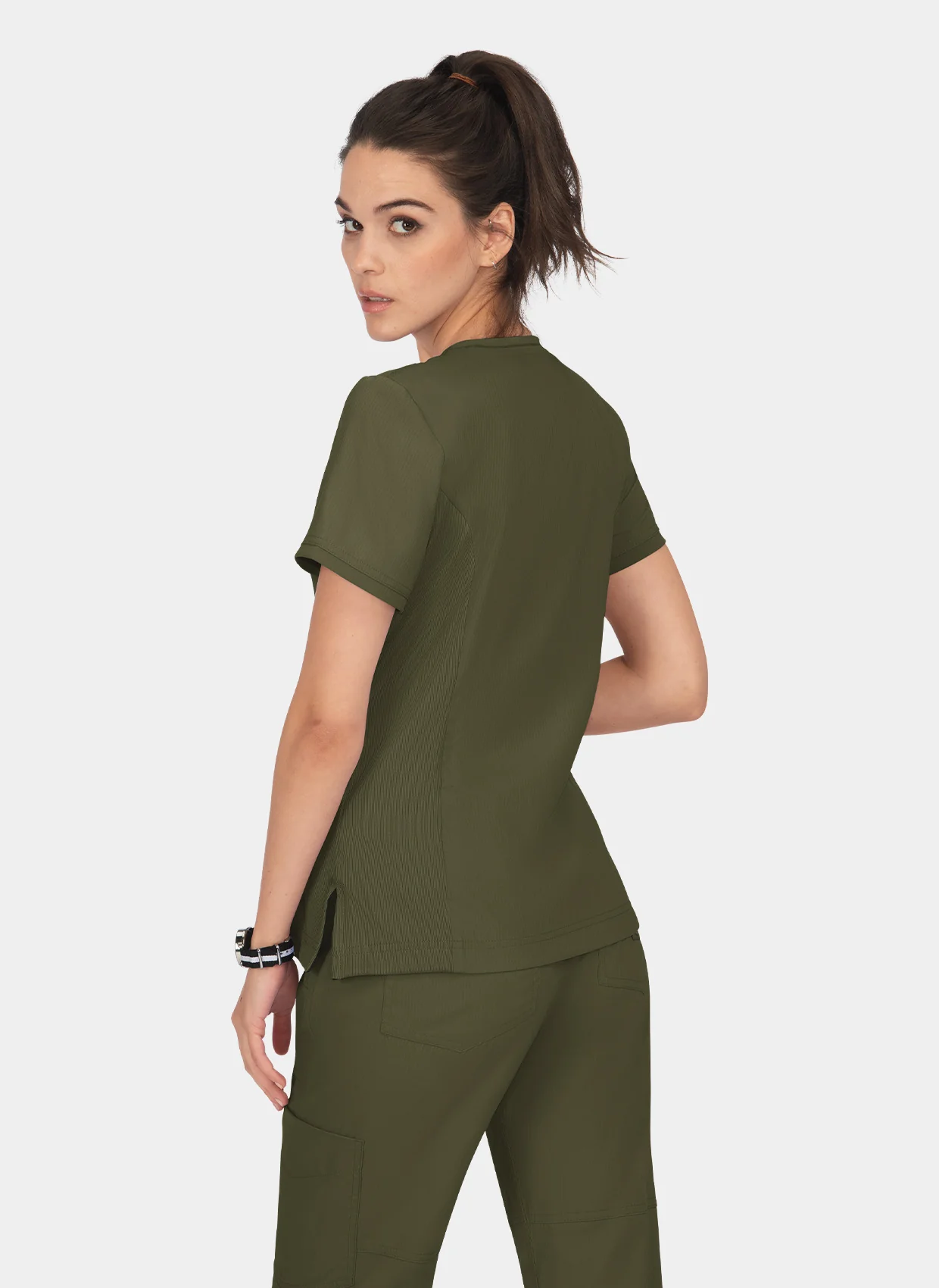 Koi Lite Philosophy Scrub Top - Olive - Image 2