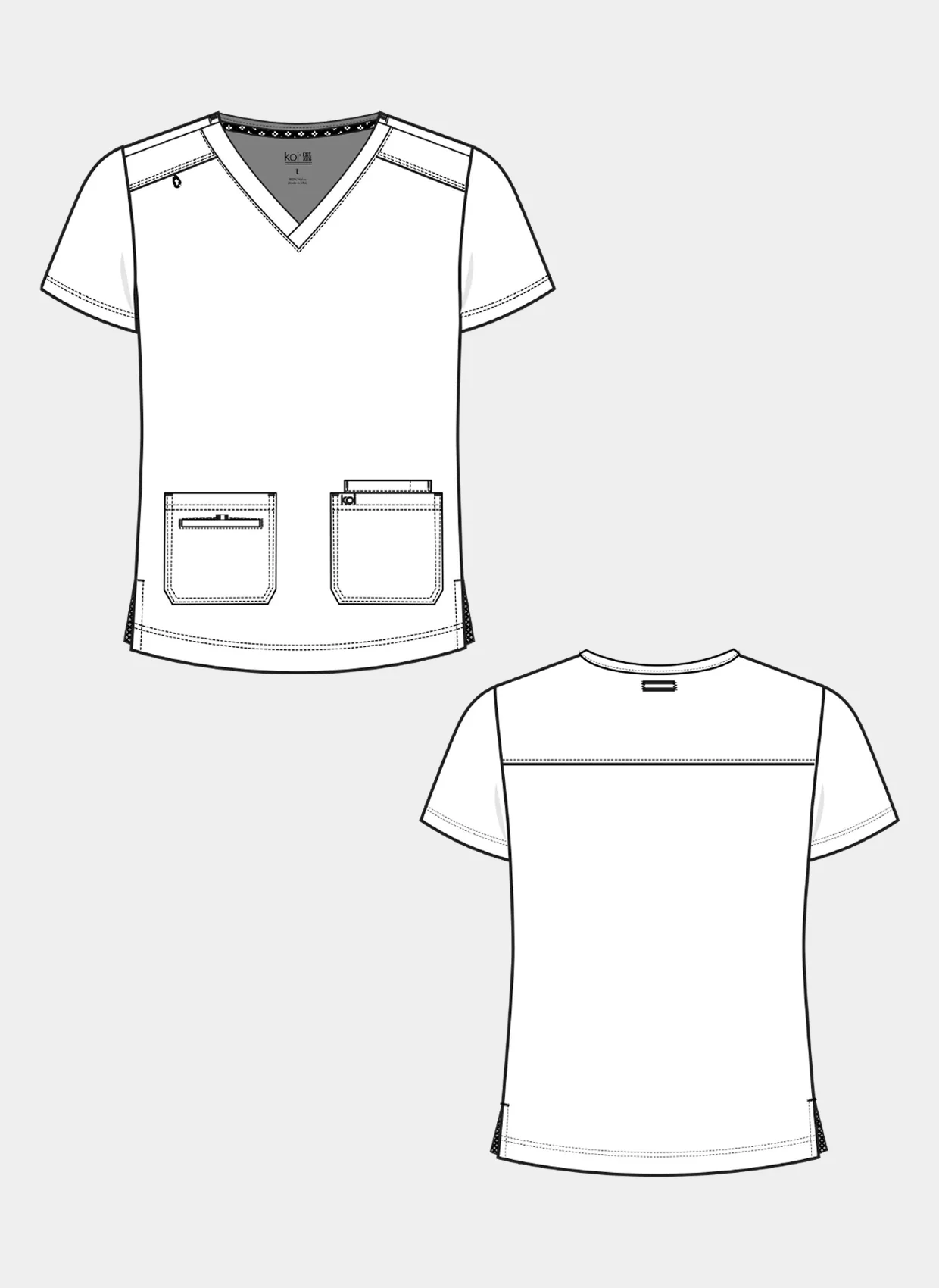 Koi Next Gen Free To Be Scrub Top - Charcoal - Image 3