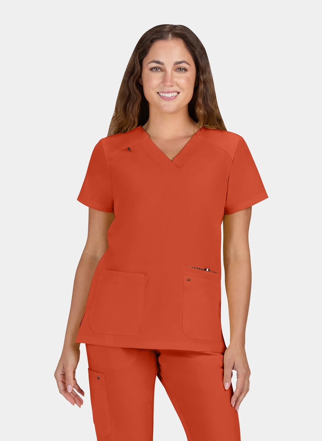Koi Next Gen Hustle And Heart Scrub Top - Burnt Umber