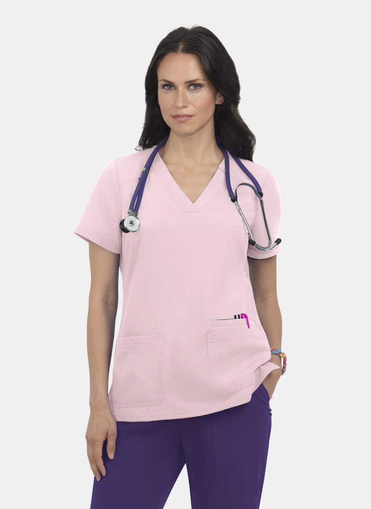 Koi Next Gen Hustle And Heart Scrub Top - Pink Dream