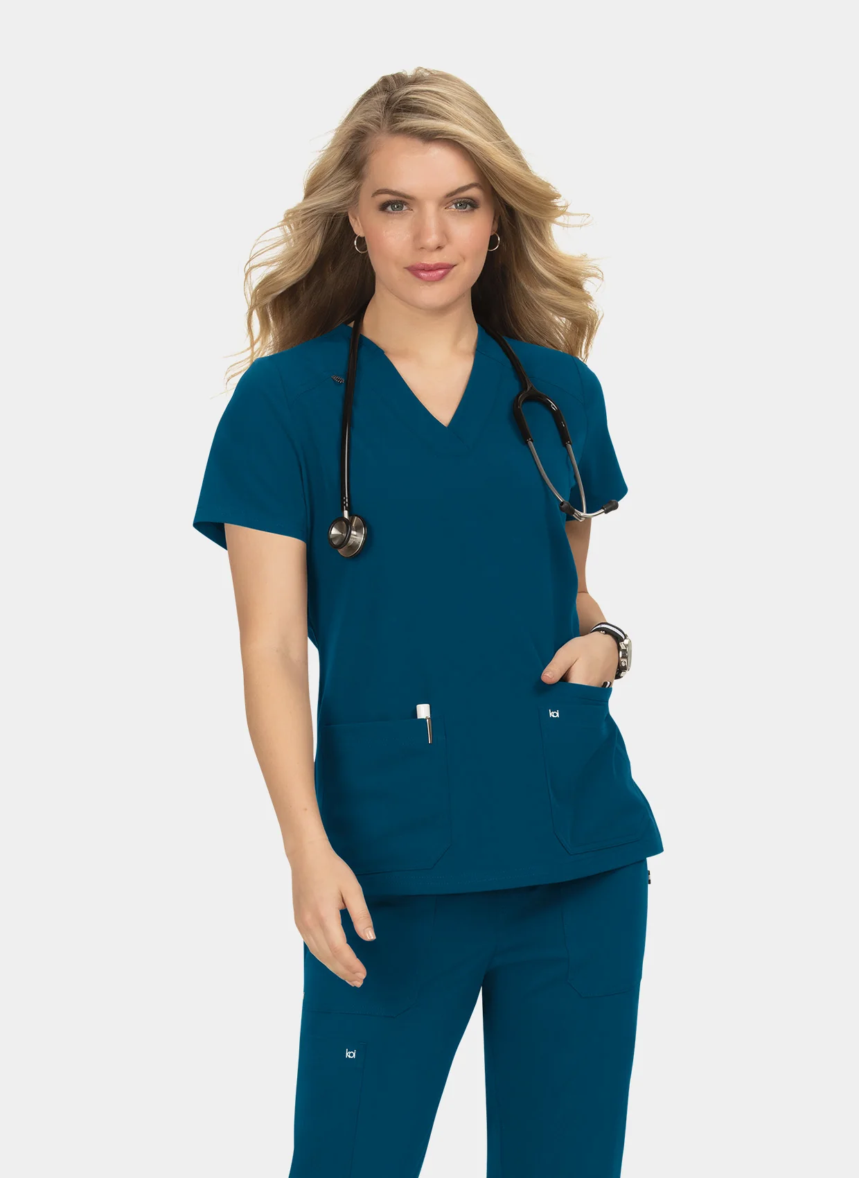 Koi Next Gen Hustle And Heart Scrub Top - Caribbean - Image 3