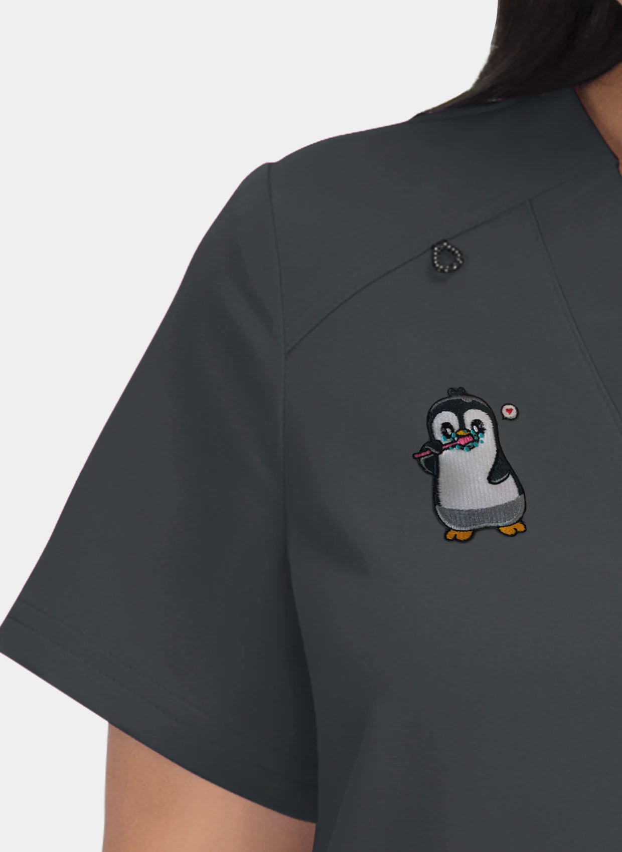 Koi Next Gen Hustle And Heart Scrub Top - Charcoal - Image 3