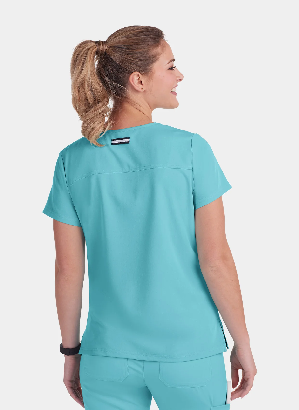 Koi Next Gen Hustle And Heart Scrub Top - Sea Glass - SALE - Image 2