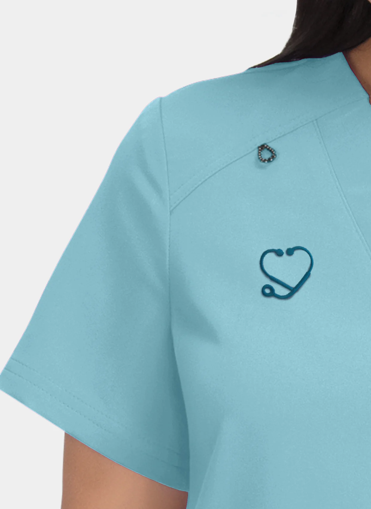 Koi Next Gen Hustle And Heart Scrub Top - Sea Glass - SALE - Image 3