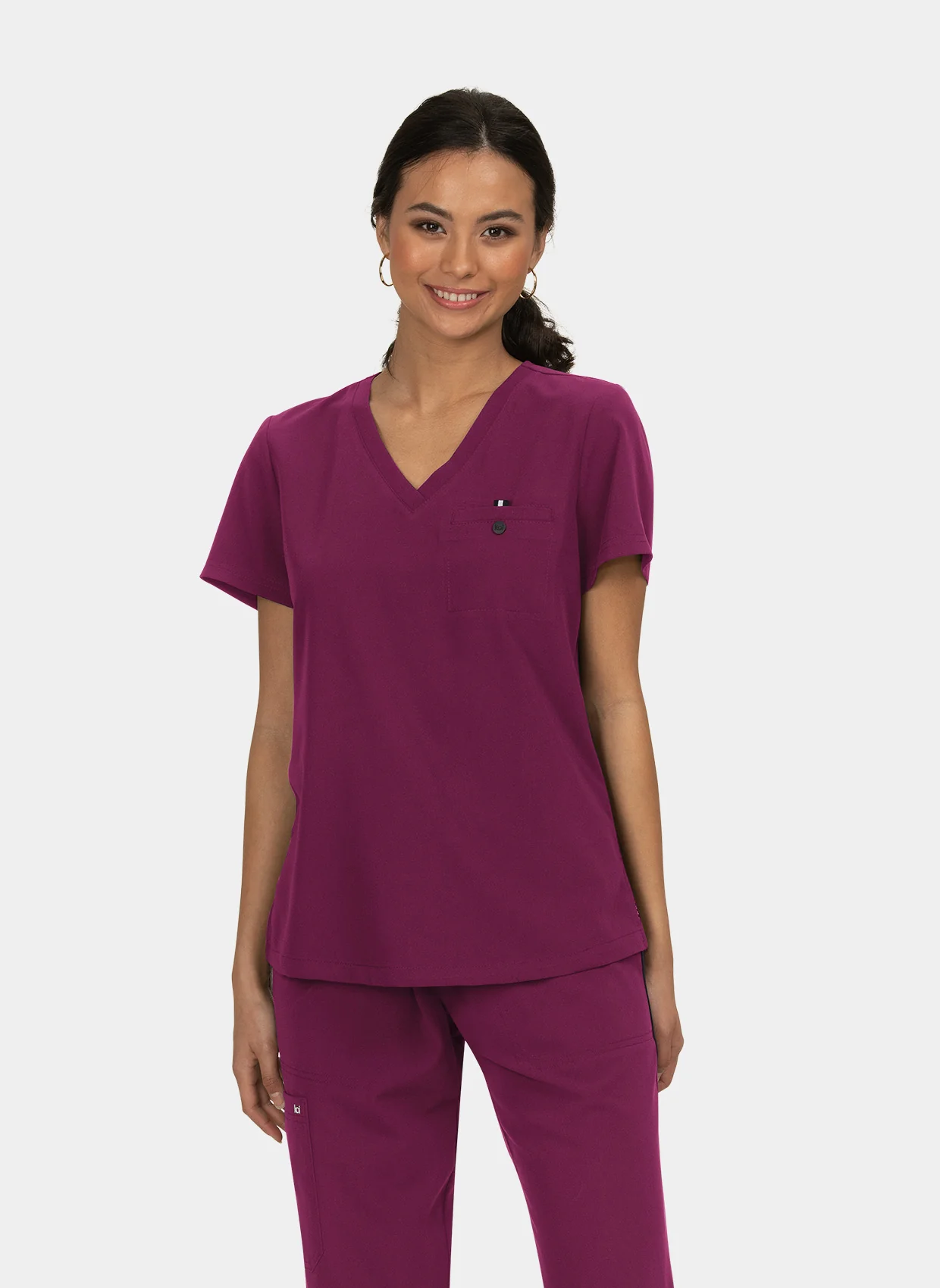 Koi Next Gen Ready To Work Scrub Top - Wine